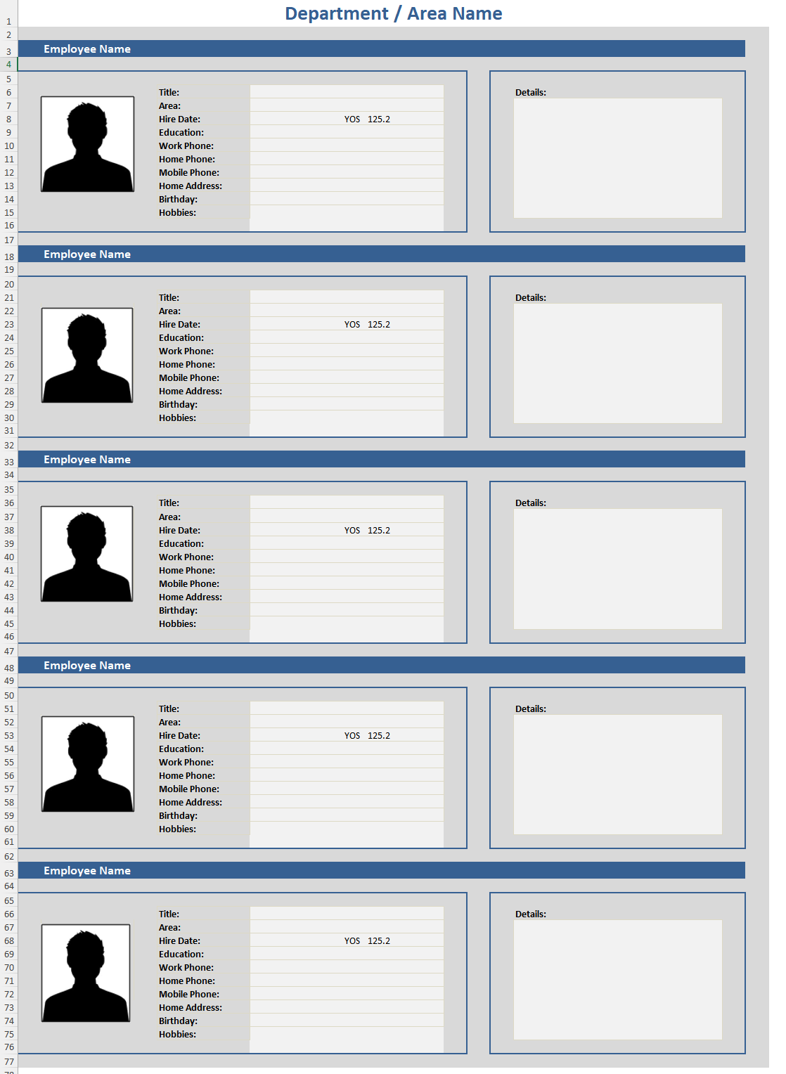 Department Employee Profile