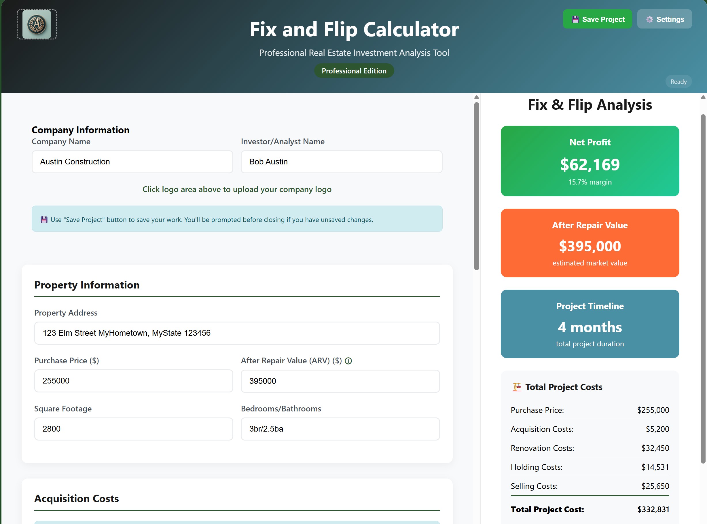 Fix and Flip Calculator - PRO Edition
