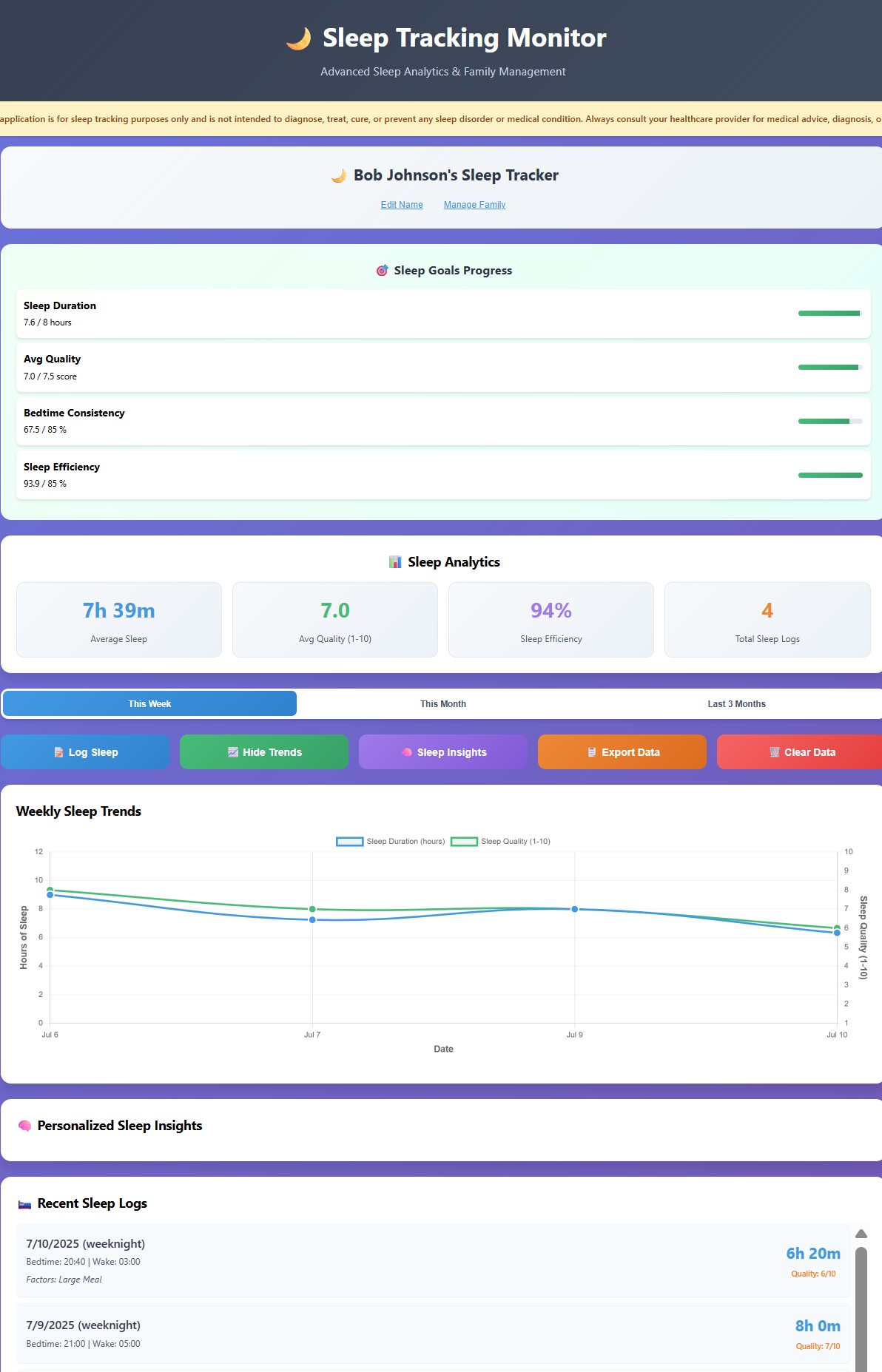 Sleep Tracking Monitor