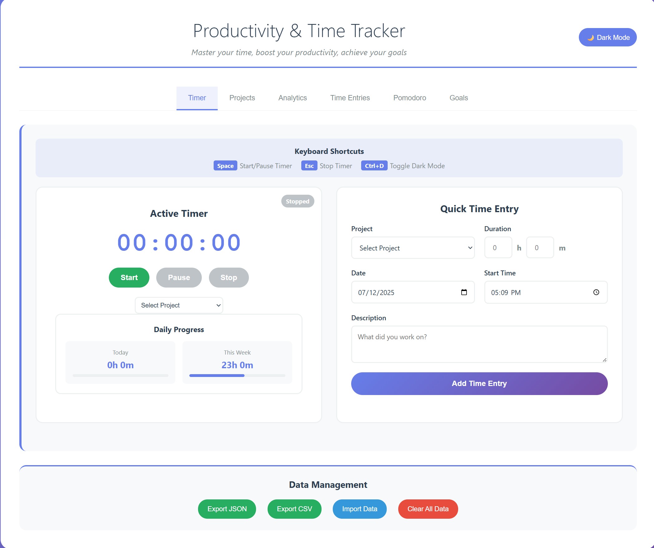 Productivity & Time Tracker