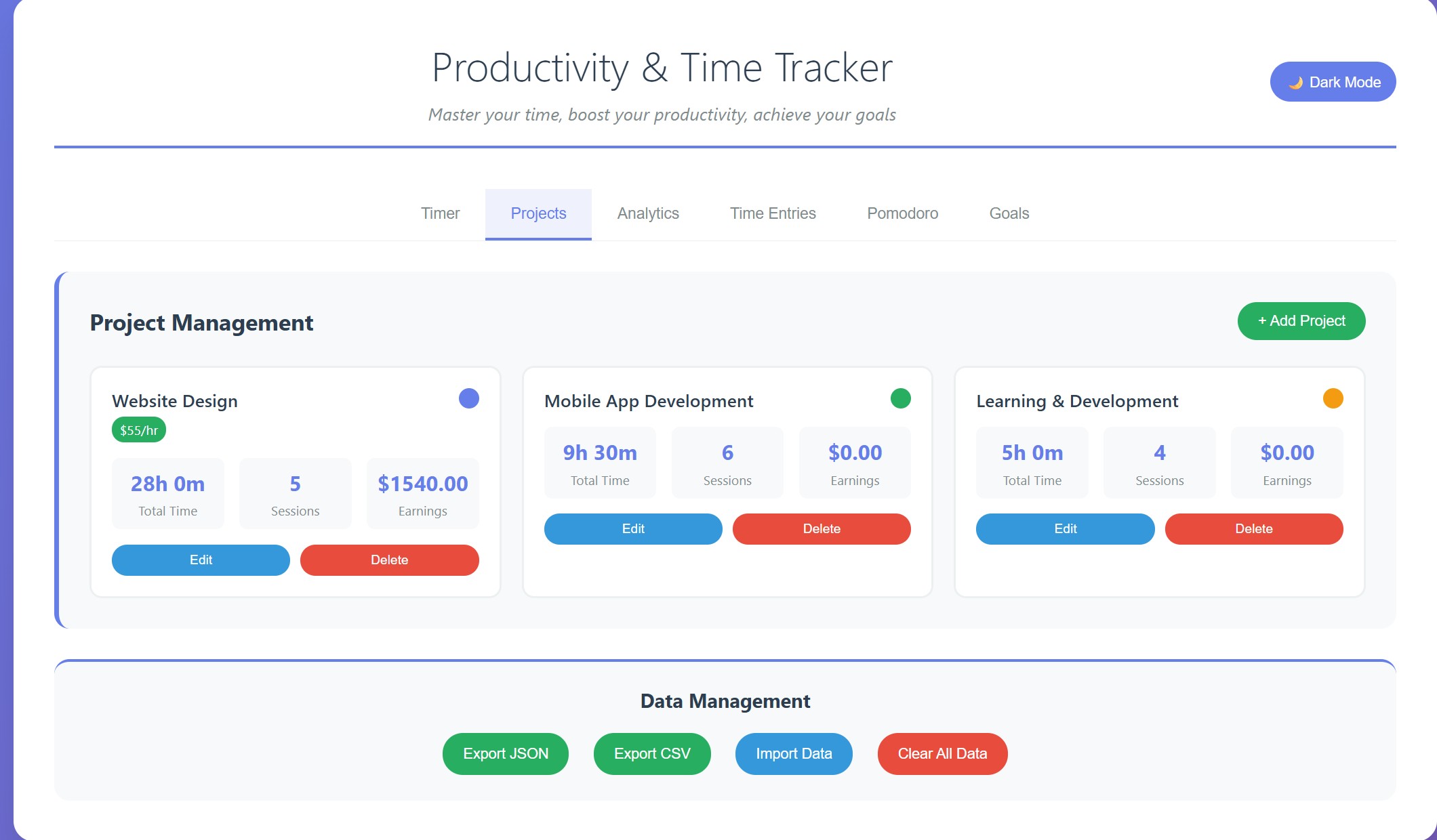 Productivity & Time Tracker