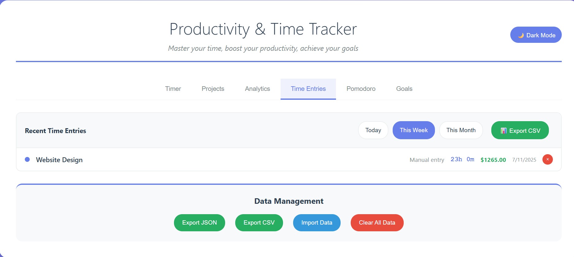 Productivity & Time Tracker