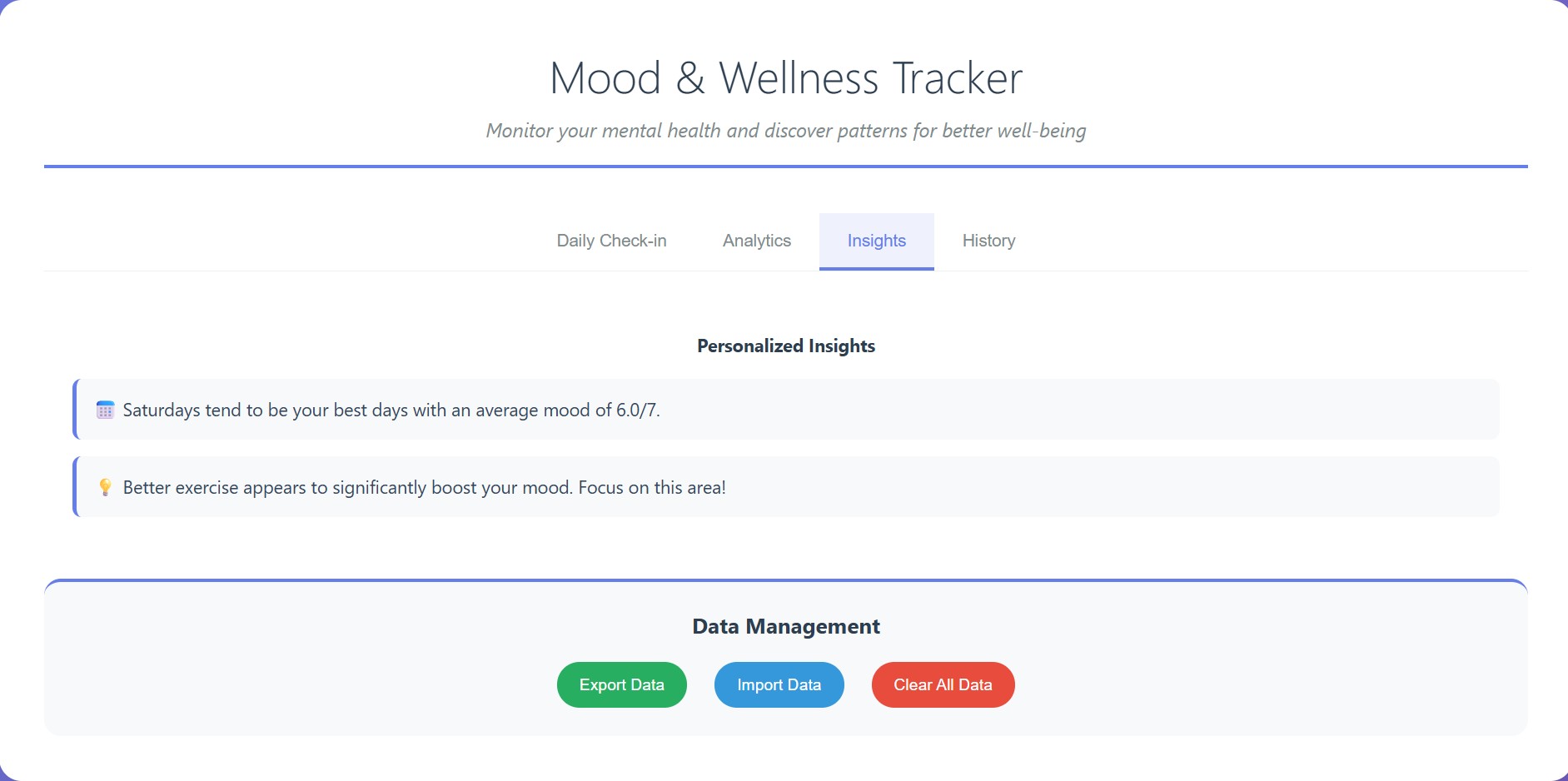 Mood & Wellness Tracker