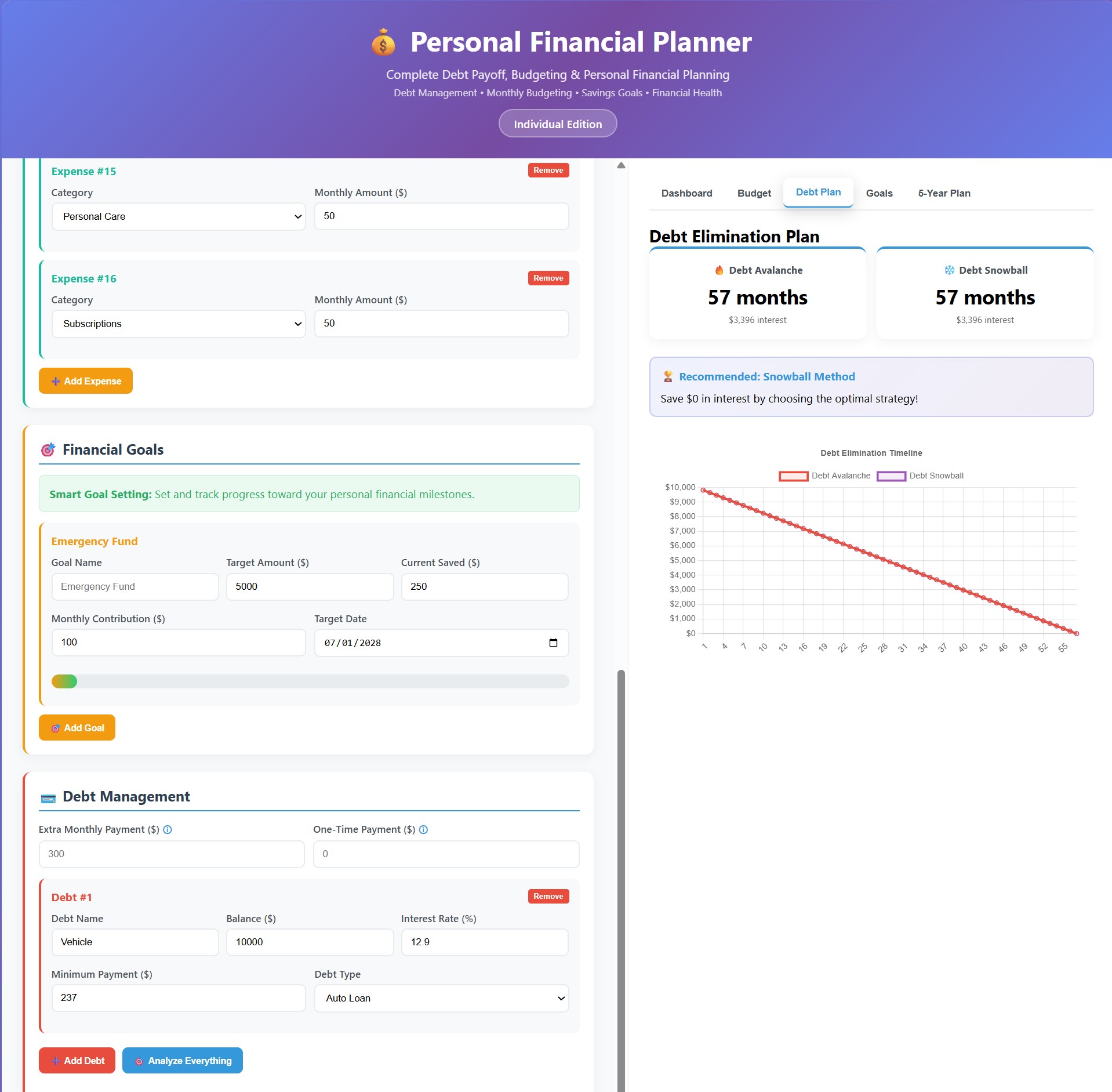 Personal Financial Planner