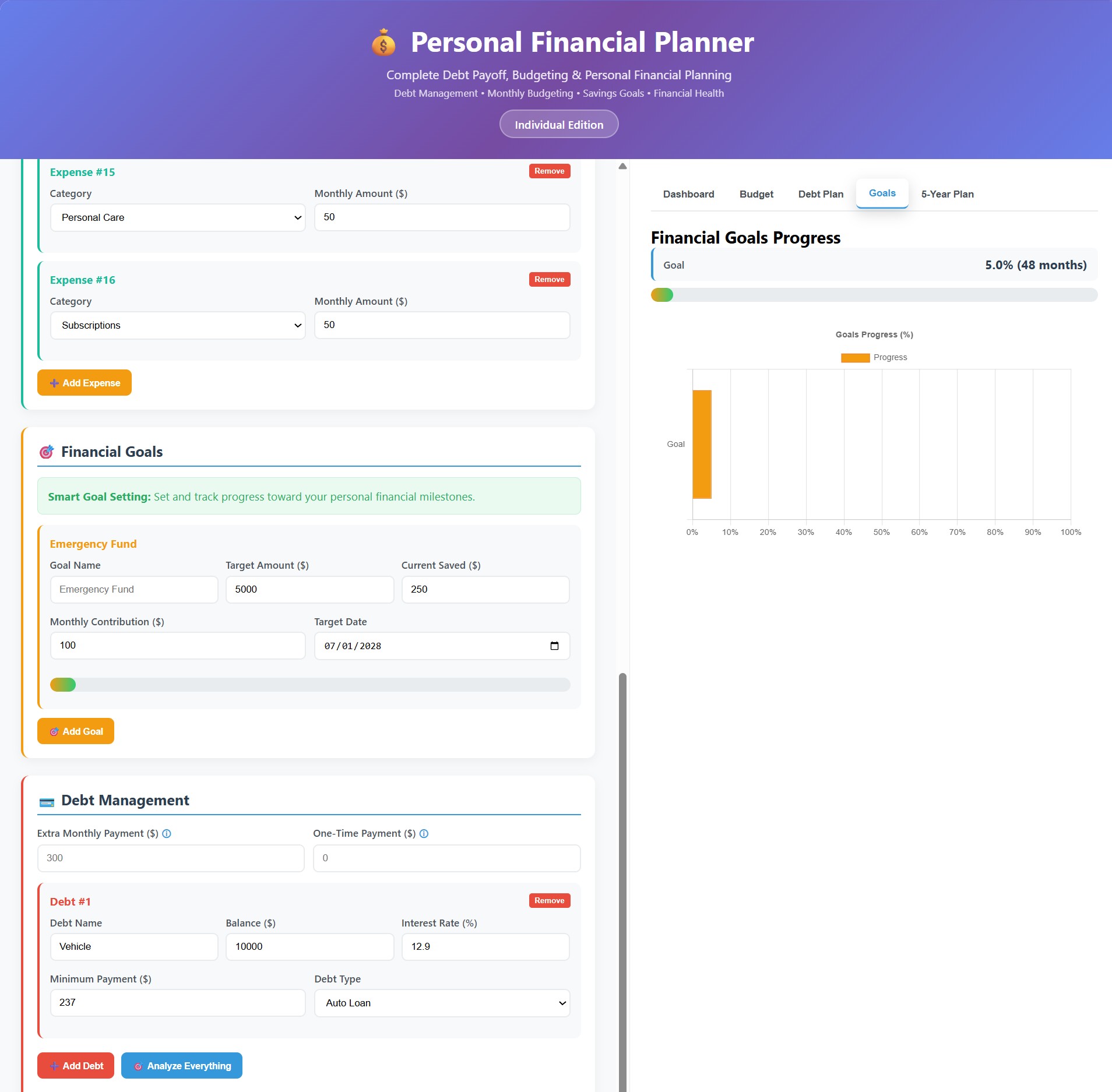 Personal Financial Planner