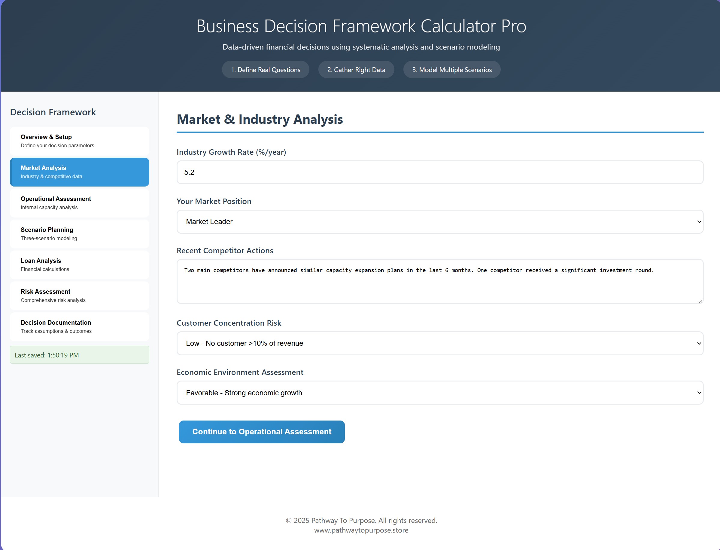 Business Decision Framework Calculator Pro