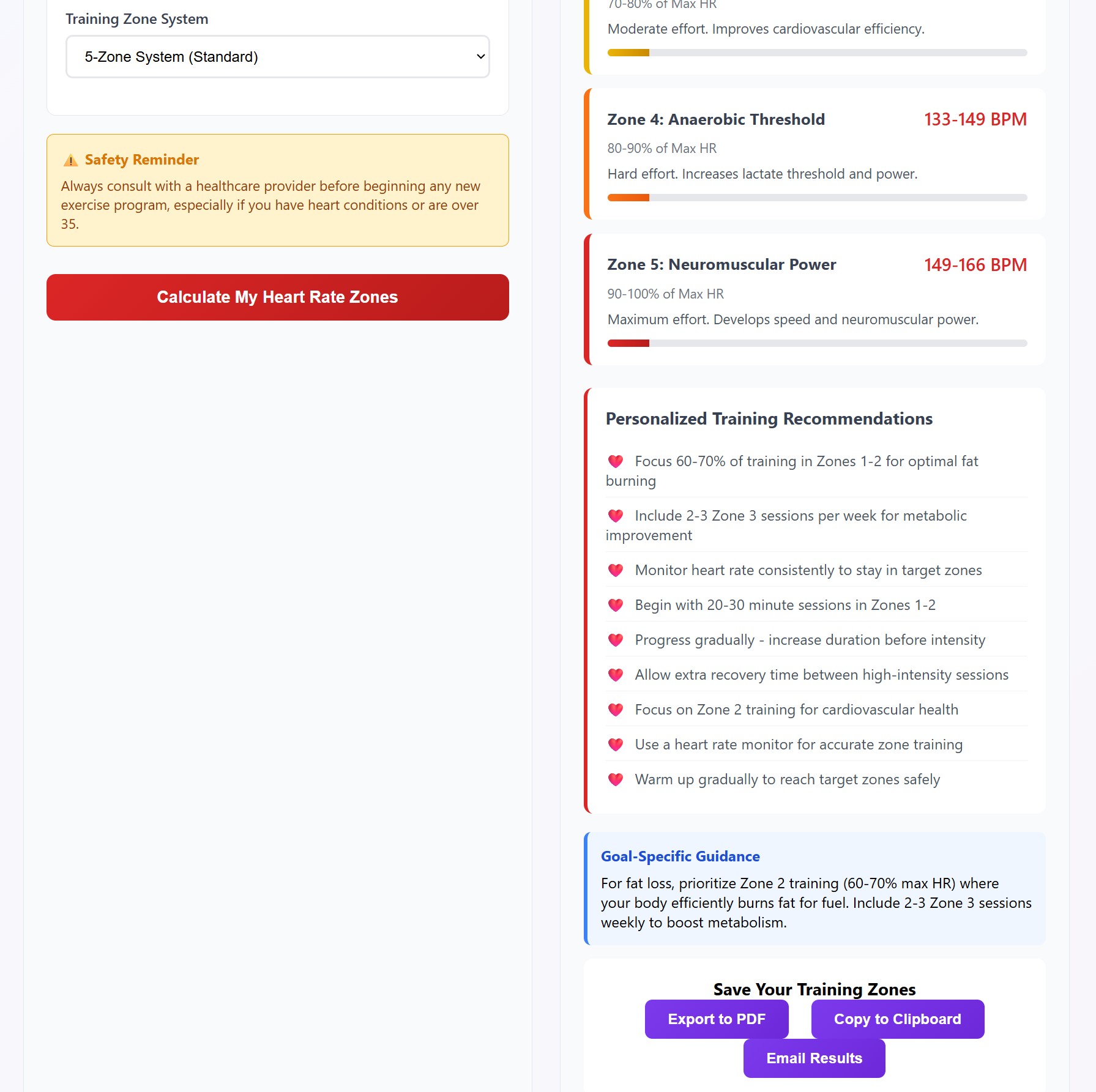 Target Heart Rate Zone Calculator
