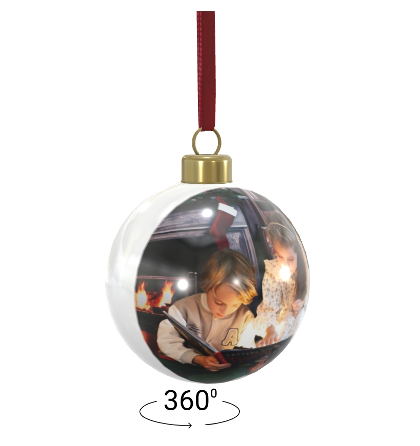 🎄 Luxury Glass Photo Bauble Keepsake