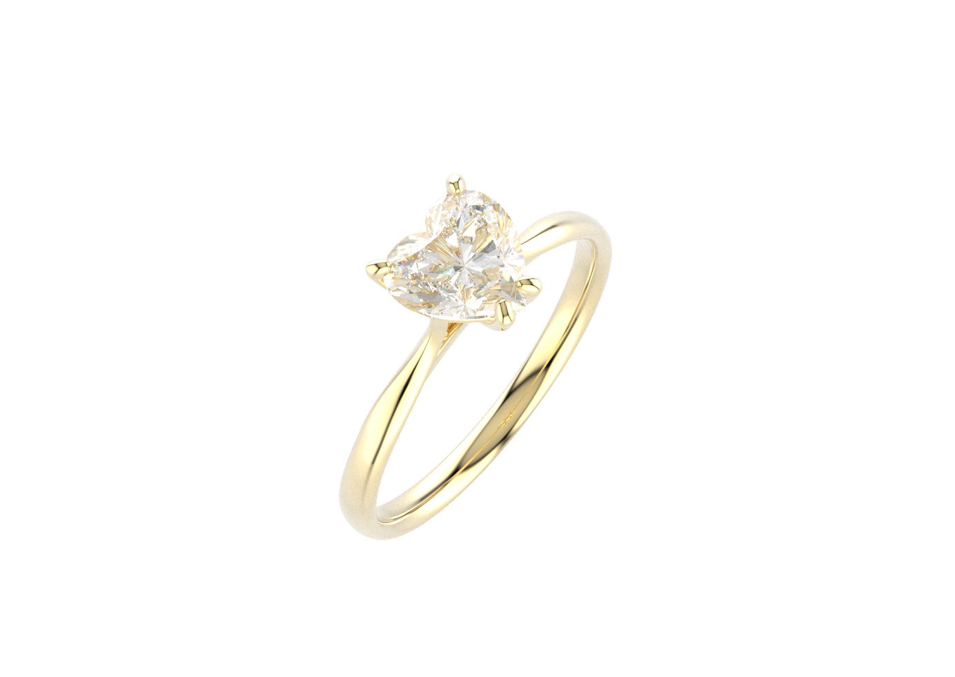 Anillo Compromiso Moissanita 1ct Corazón Oro 10k Y 14K