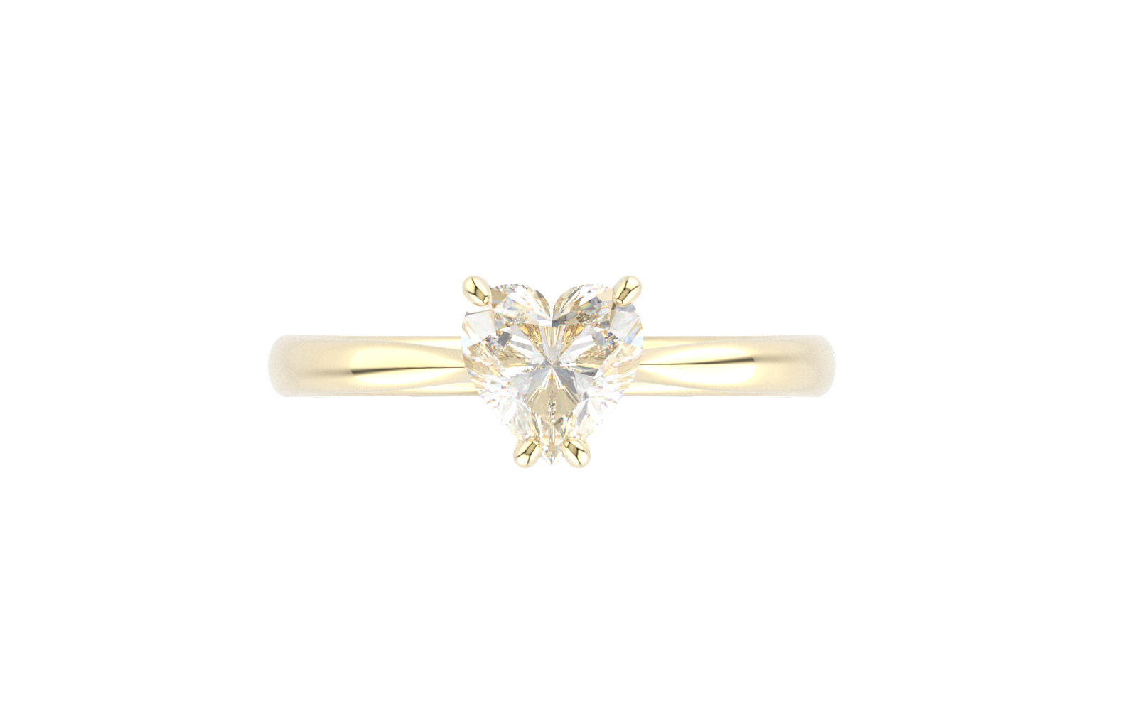 Anillo Compromiso Moissanita 1ct Corazón Oro 10k Y 14K