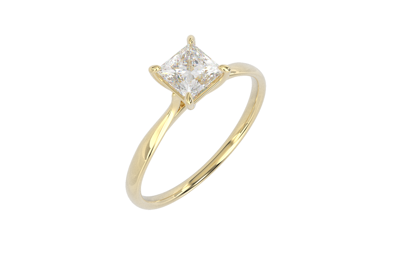 Anillo Princess Compromiso Moissanita 0.5ct Oro 10K Y 14K