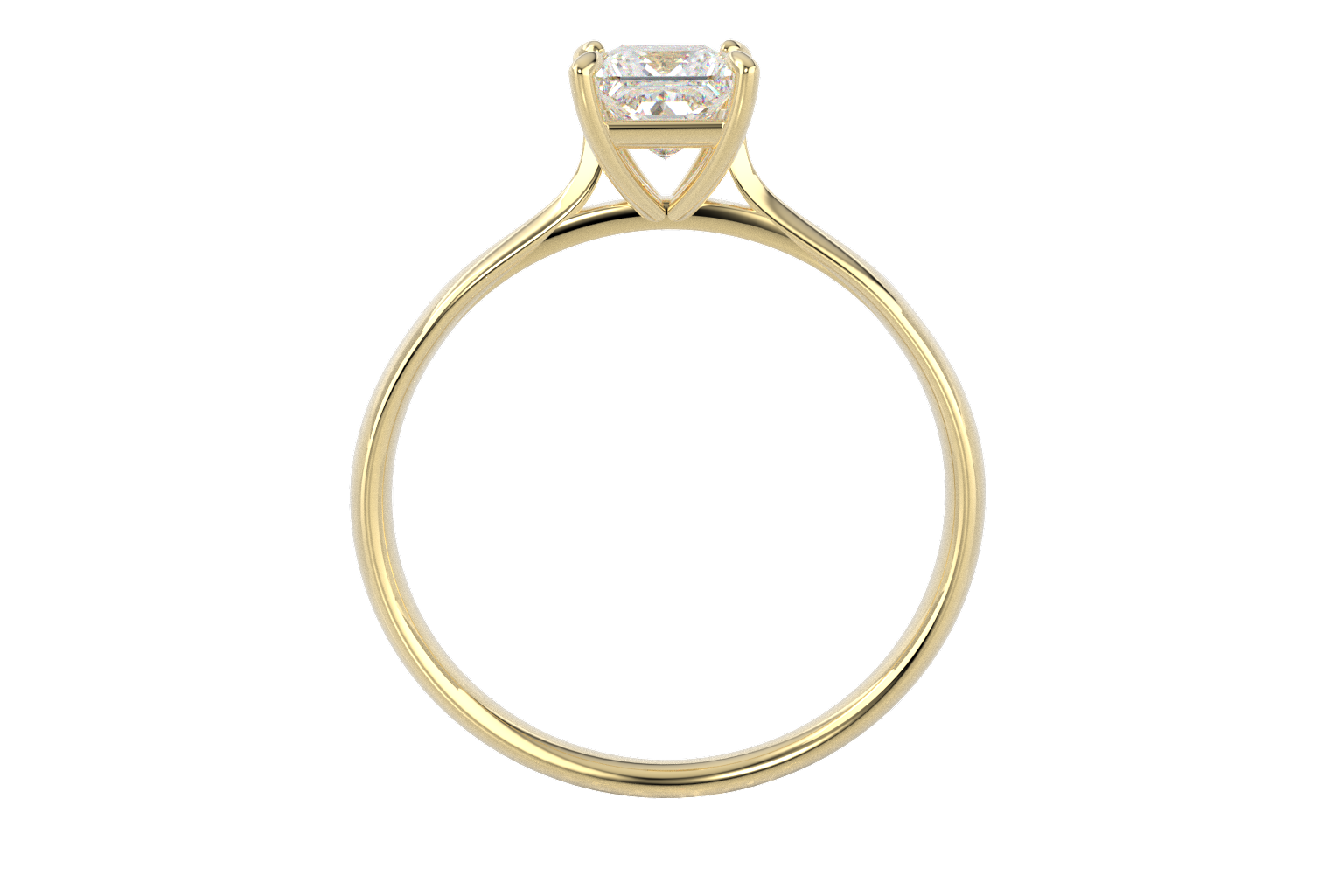 Anillo Princess Compromiso Moissanita 0.5ct Oro 10K Y 14K