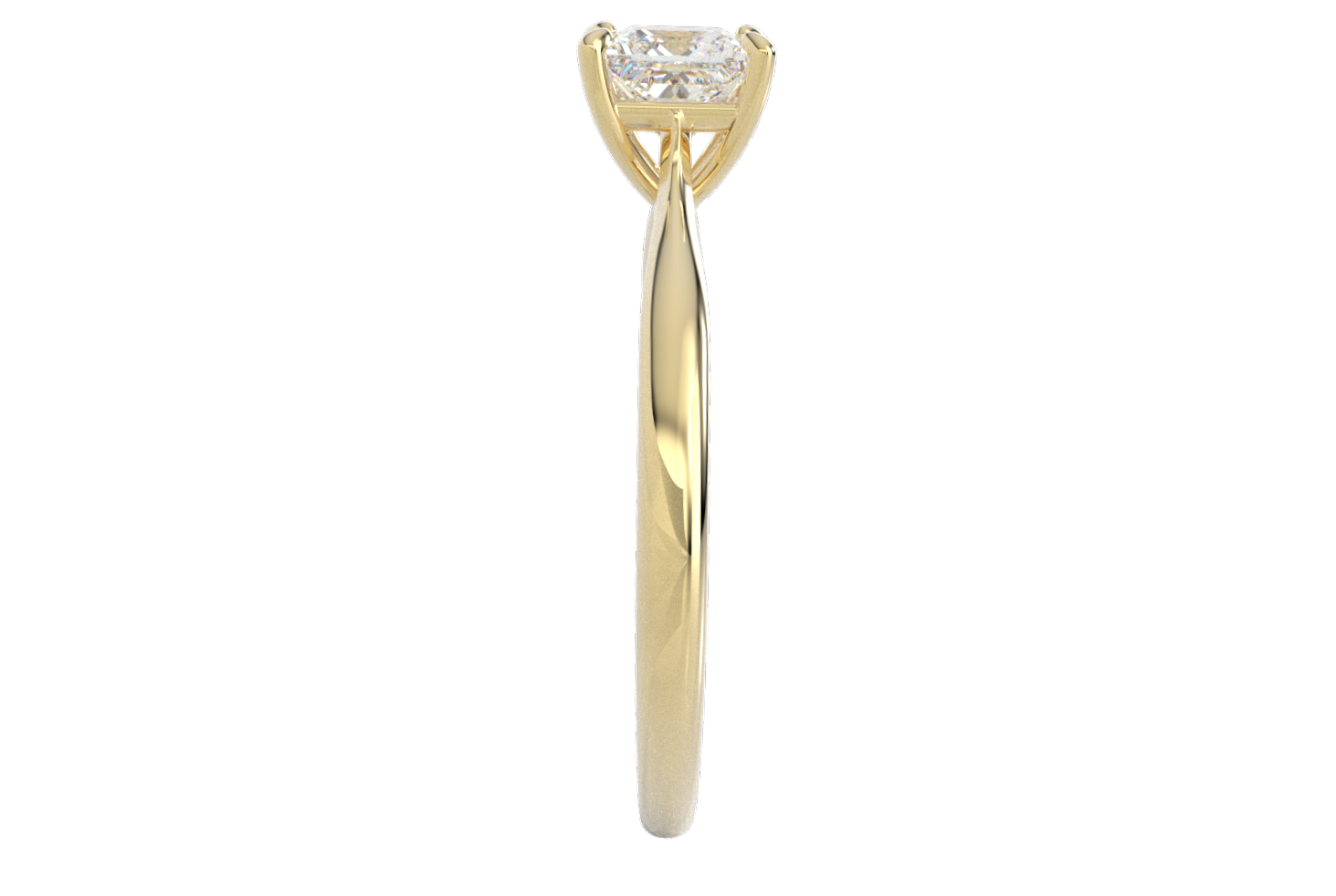 Anillo Princess Compromiso Moissanita 0.5ct Oro 10K Y 14K