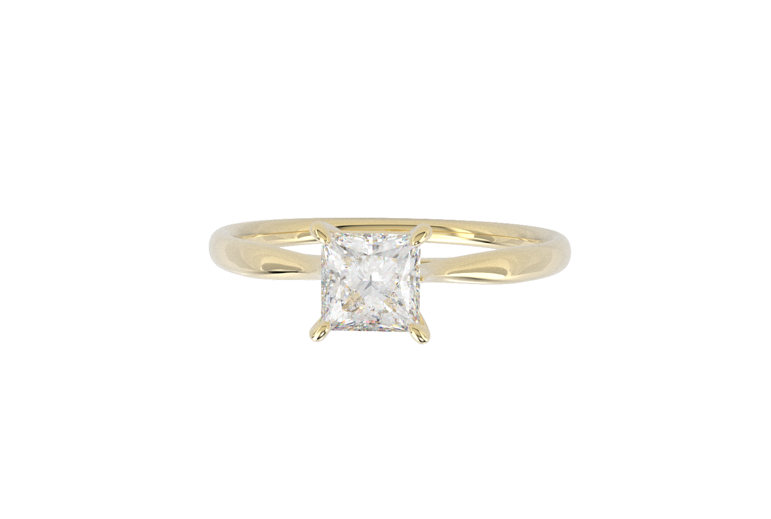Anillo Princess Compromiso Moissanita 0.5ct Oro 10K Y 14K