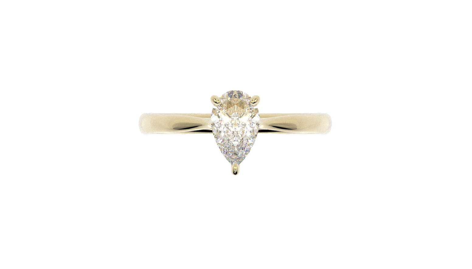 Anillo compromiso Gota  Moissanita 1ct  Oro 10k y 14K