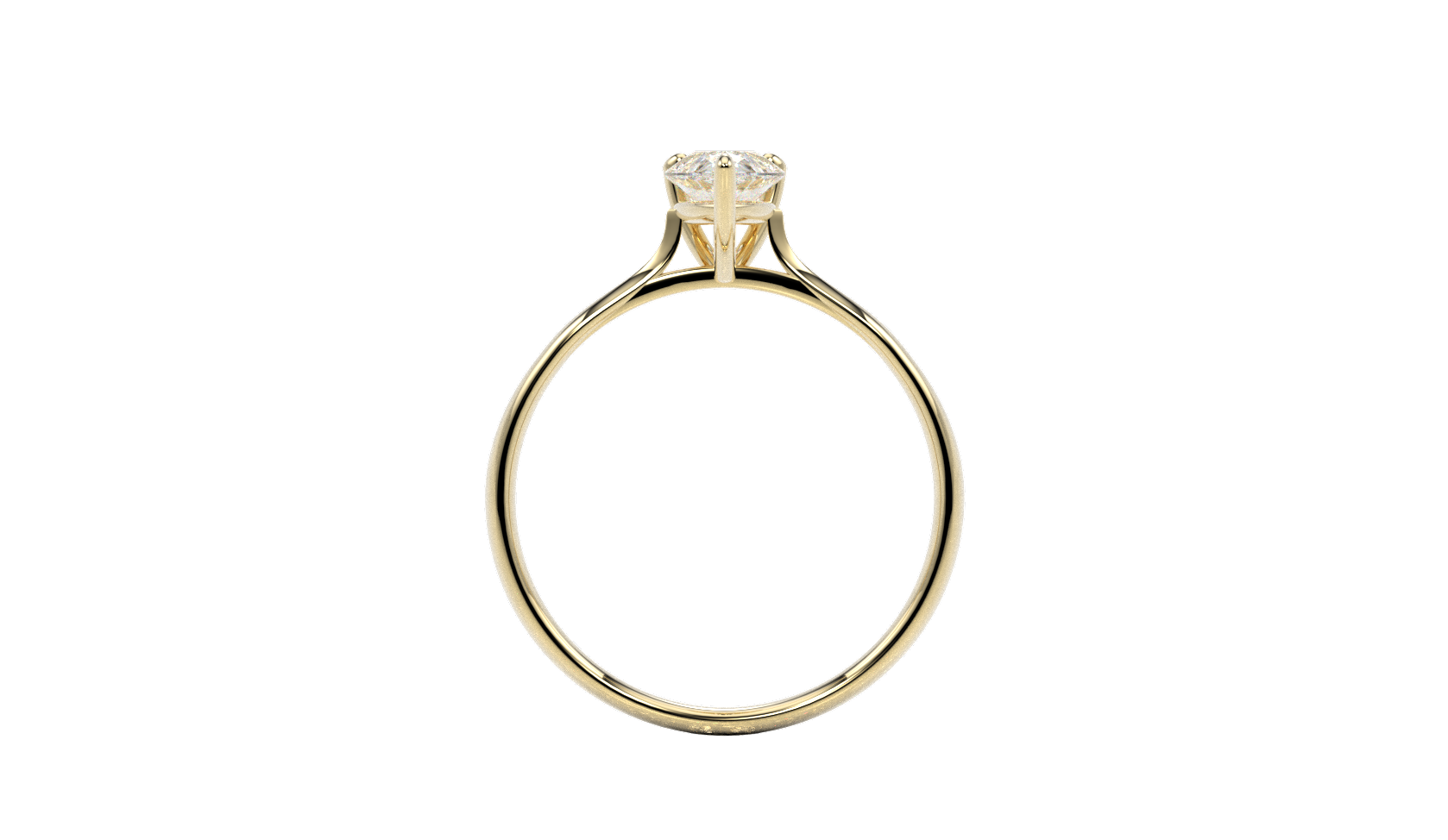 Anillo compromiso Gota  Moissanita 1ct  Oro 10k y 14K