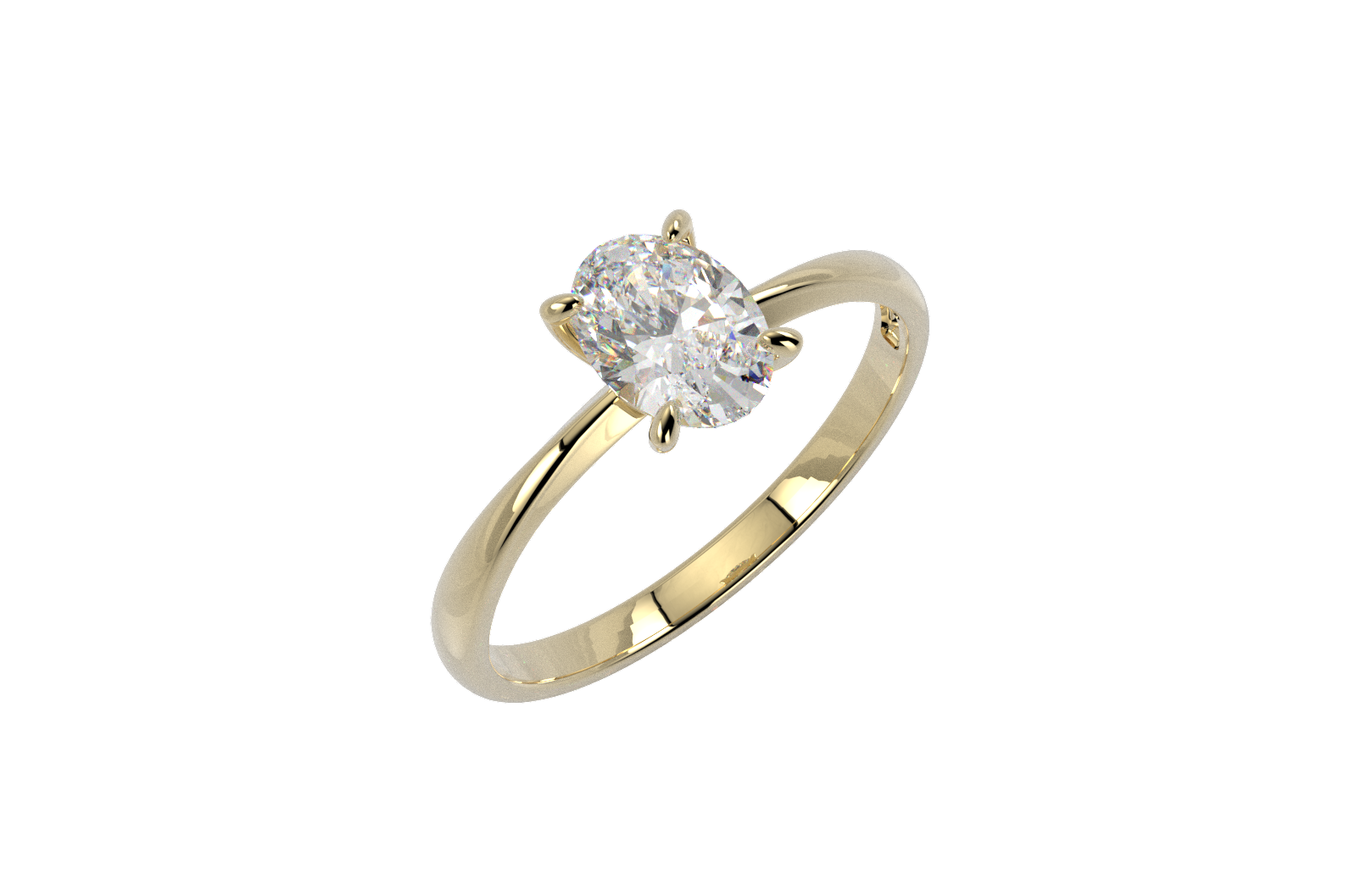 Anillo de compromiso ovalado 1ct Moissanita oro 10K y 14k