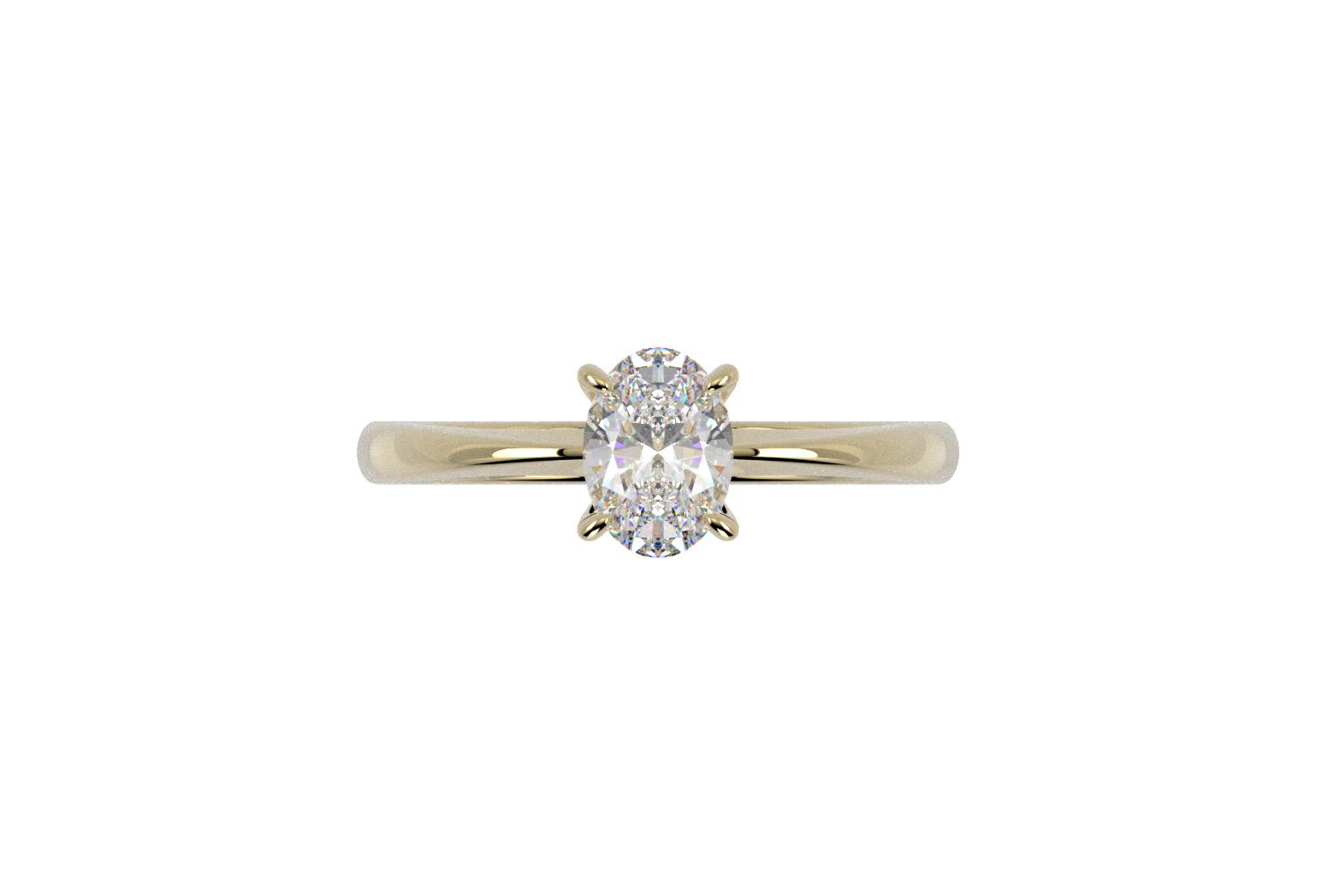 Anillo de compromiso ovalado 1ct Moissanita oro 10K y 14k
