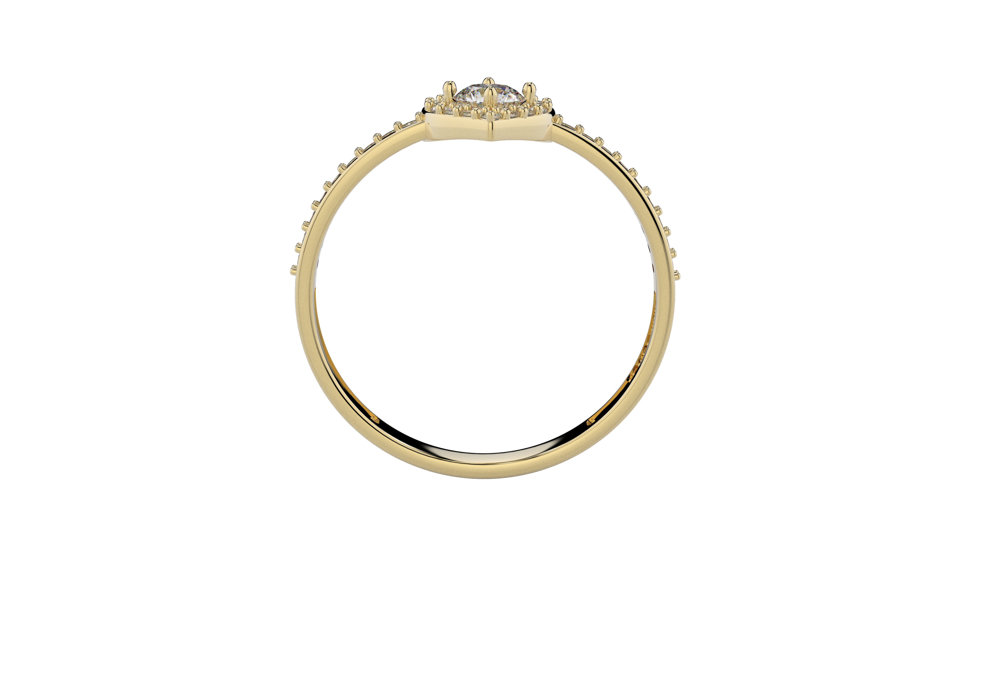 Anillo Corazon Brillo Promesa Oro 10k o 14k Delgado