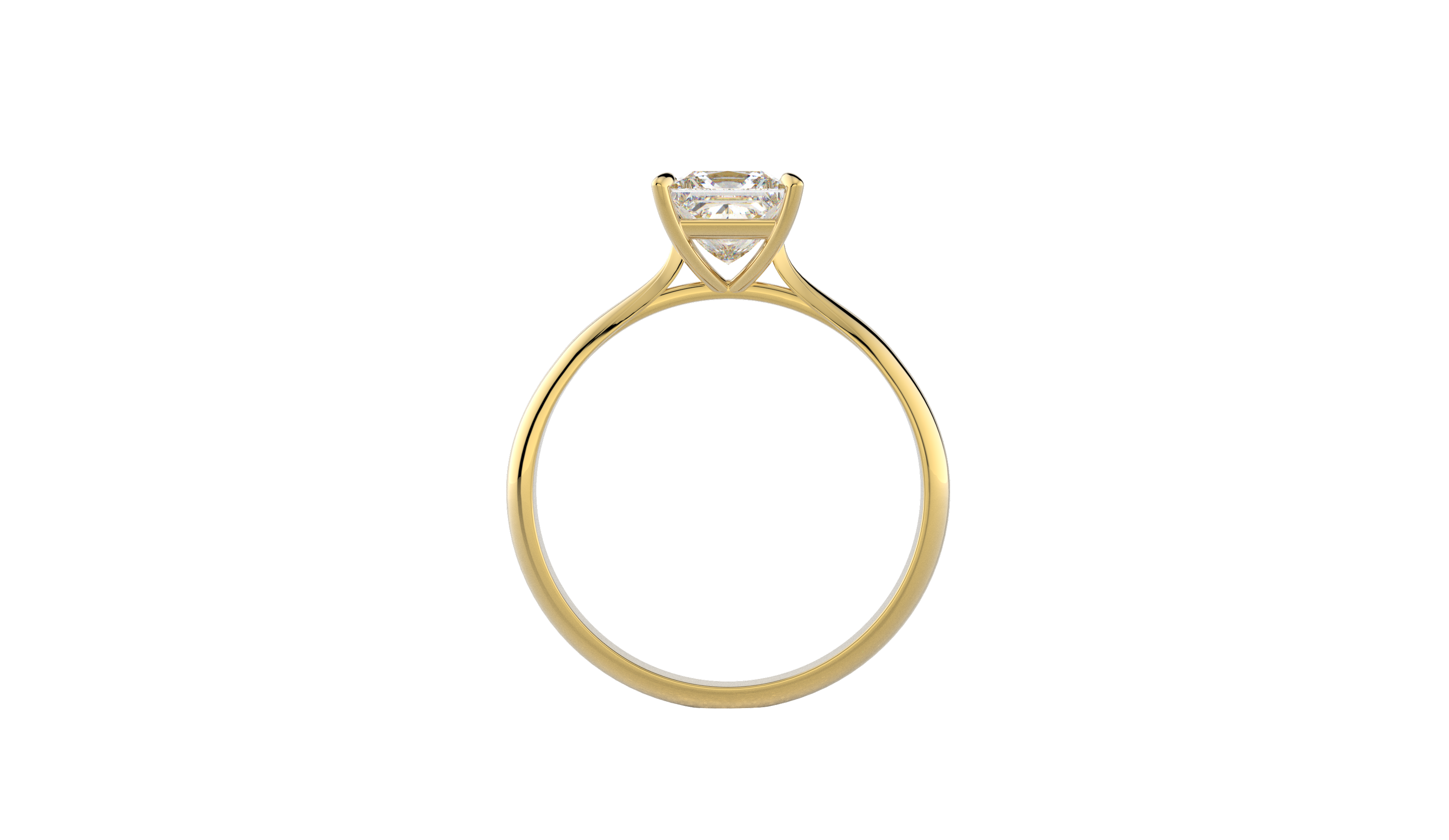 Anillo Compromiso Princess Moissanita 1ct Oro 10k y 14k