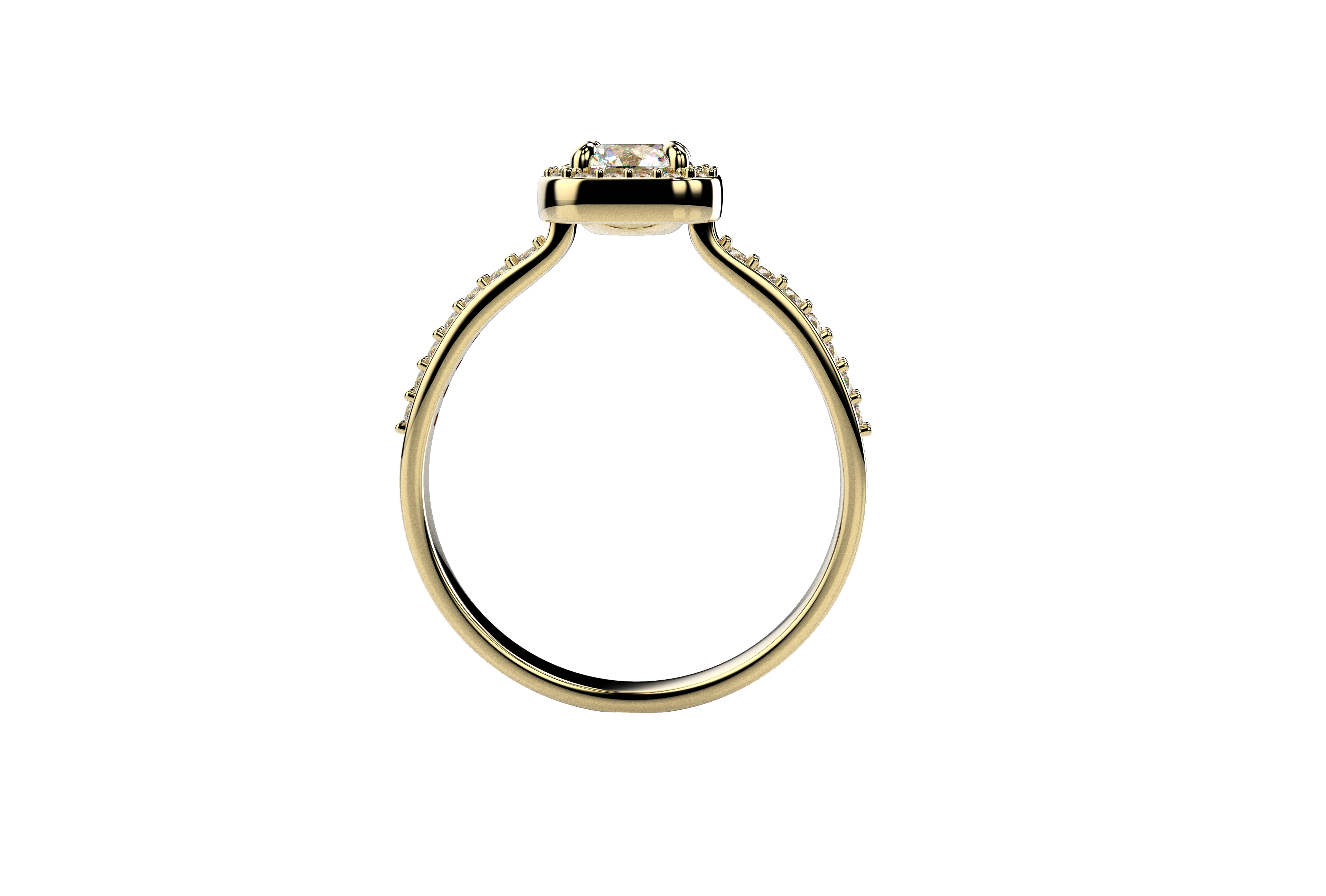 Anillo Compromiso Moissanita 0.66ct Halo Oro 10k o 14k