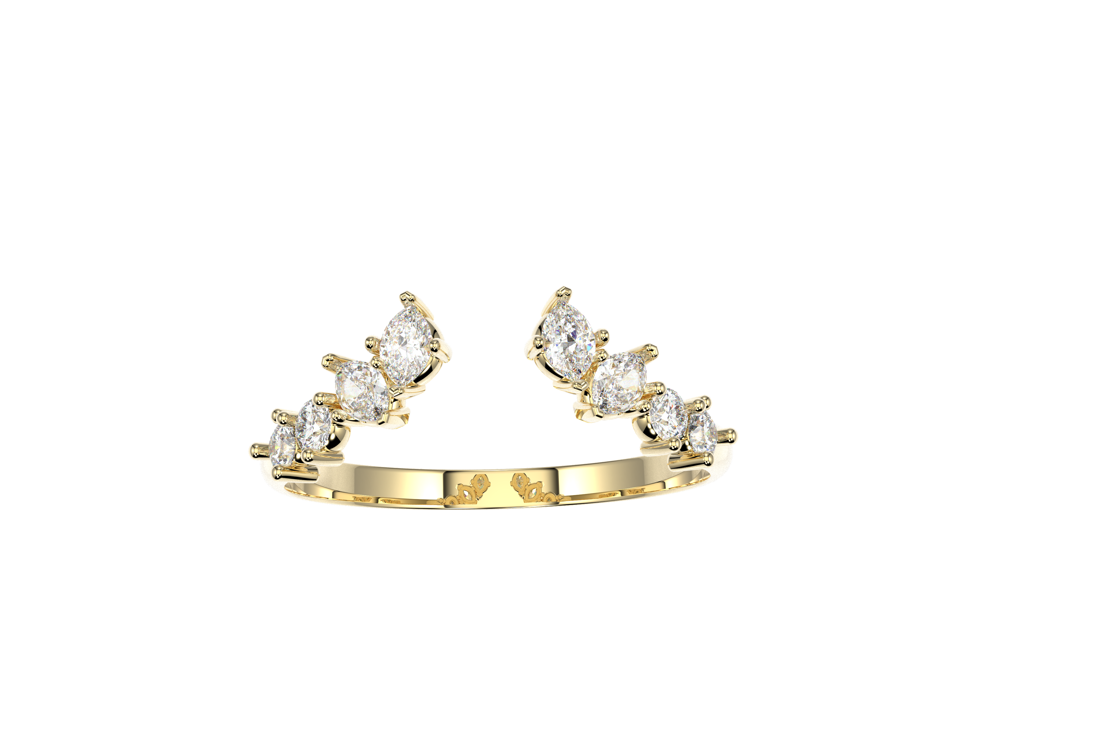 Argolla Abierta Marquise Oro 10k o 14k