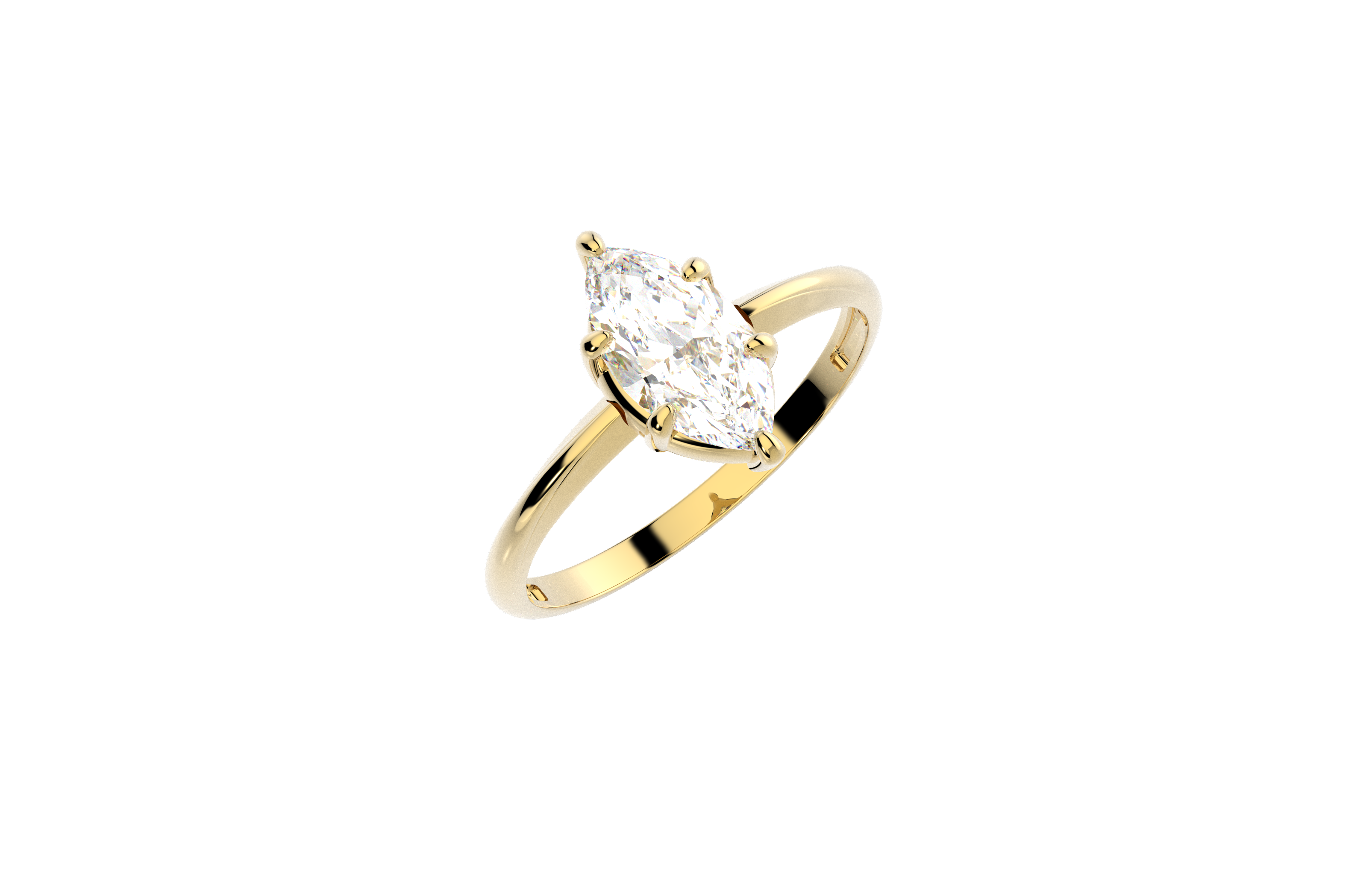 Anillo Compromiso Marquise 1ct Moissanita Oro 10k y 14k