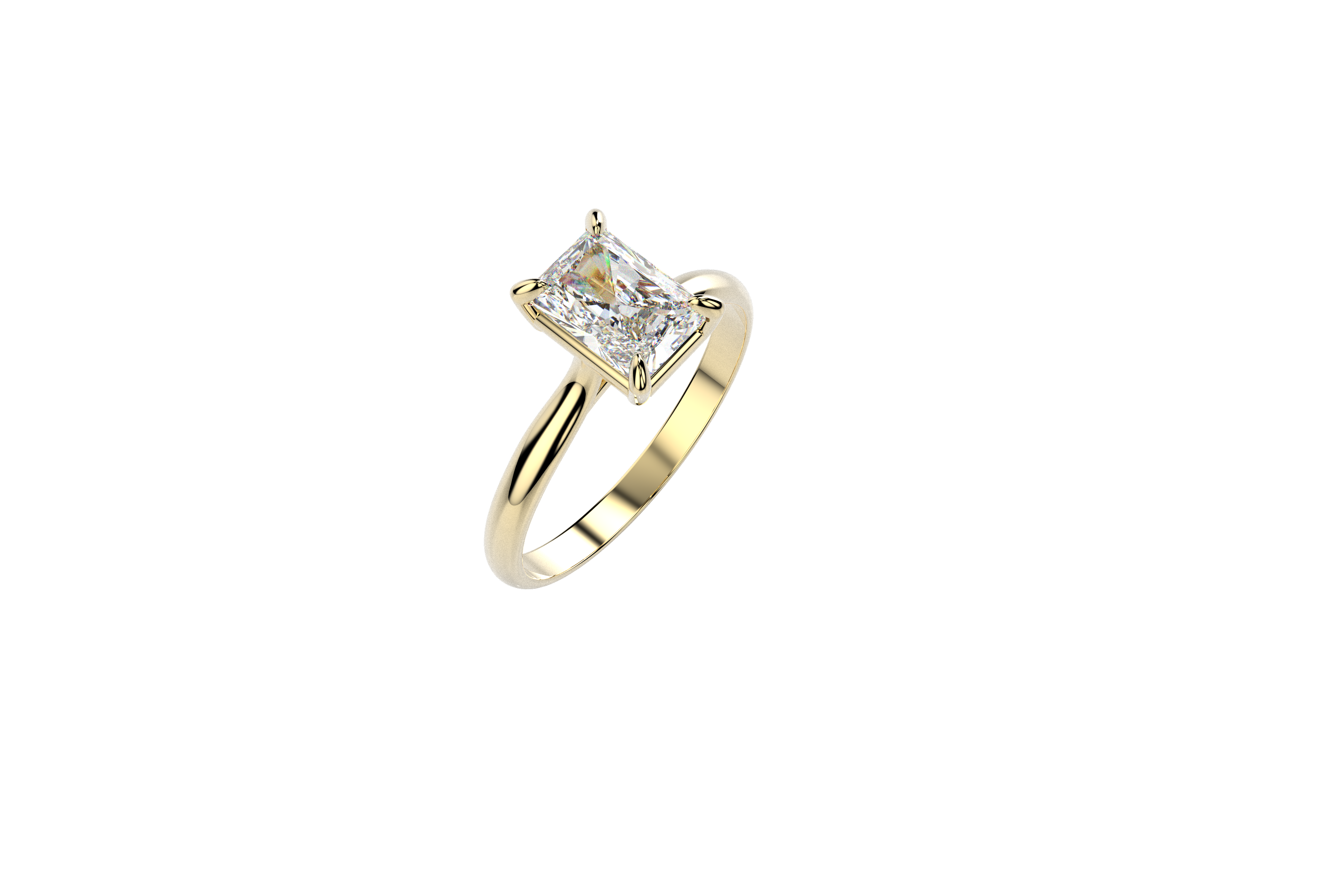 Anillo Solitario Corte Radiante Moissanita 1ct Oro 10k o 14k