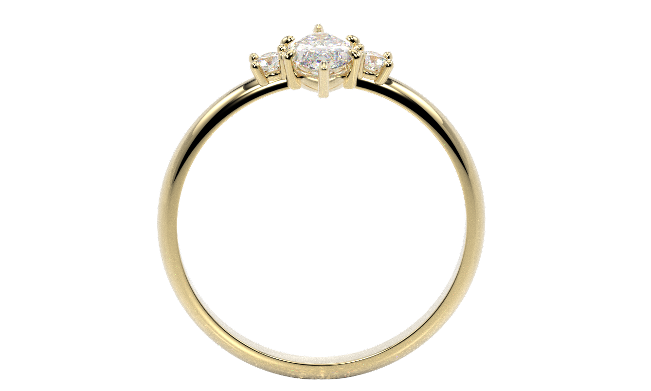 Anillo Promesa Presente Pasado Futuro Marquis Oro 10k o 14k