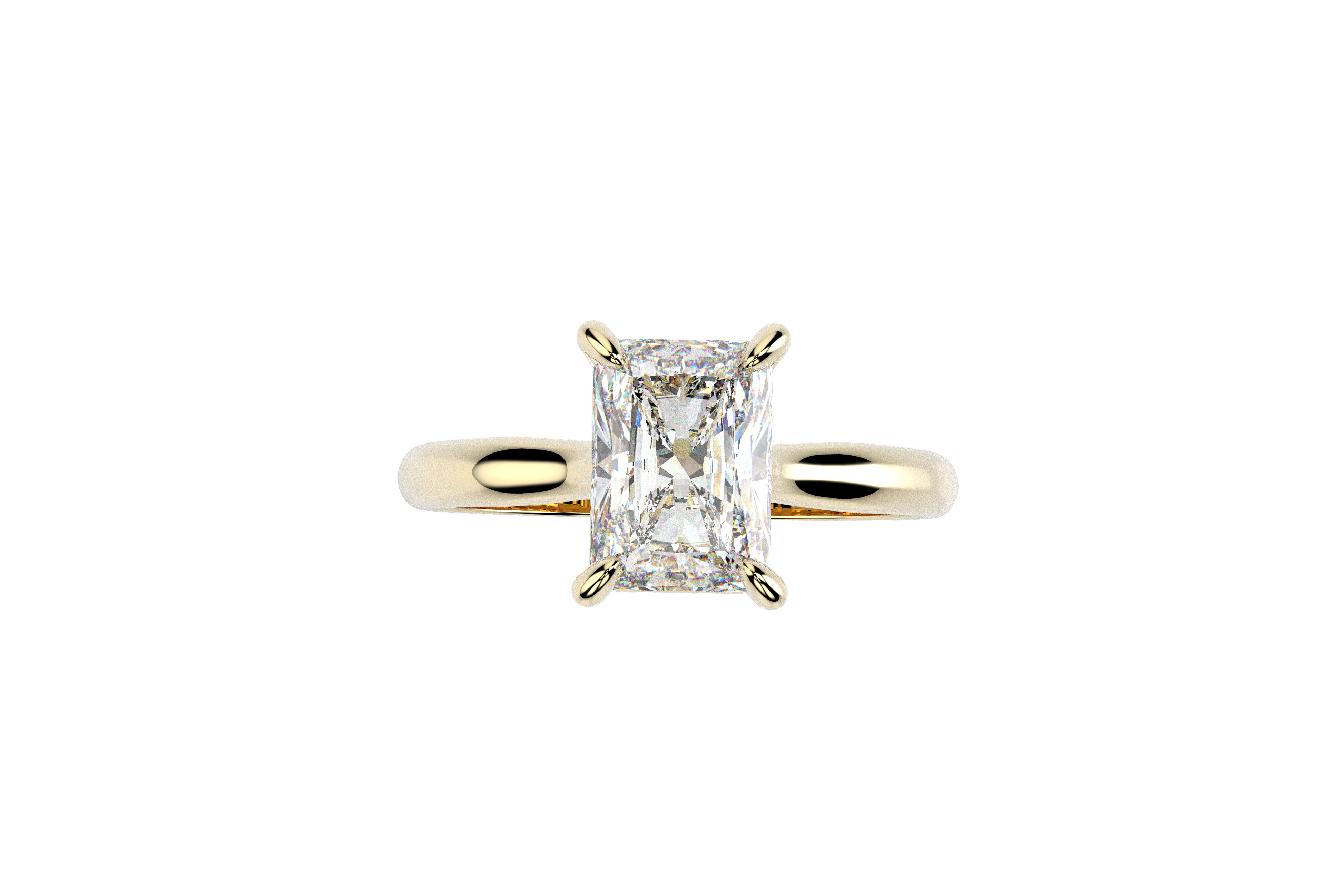Anillo Solitario Corte Radiante Moissanita 1ct Oro 10k o 14k