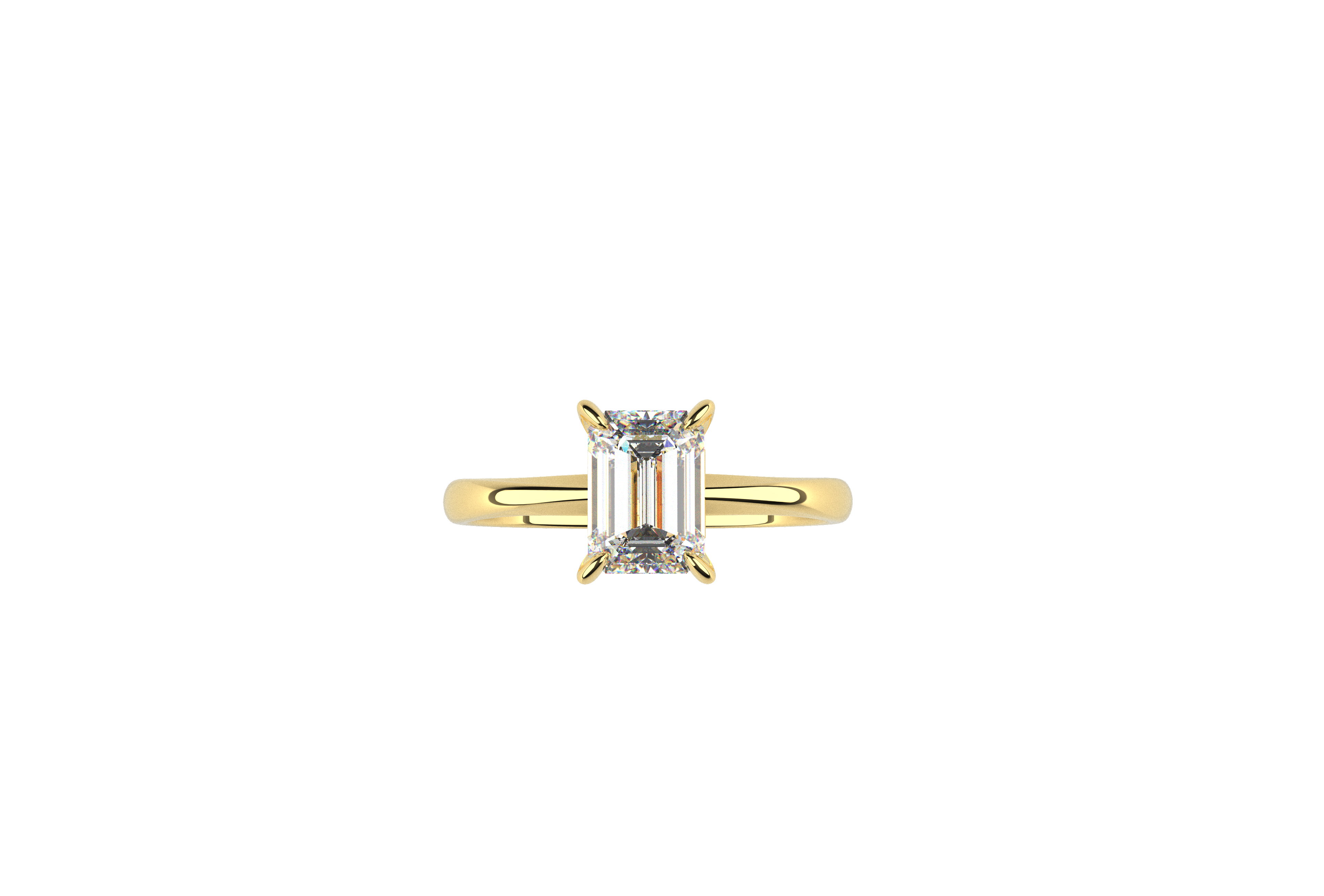 Anillo Moissanita 1ct Corte Esmeralda Oro 10k y 14k Jenel