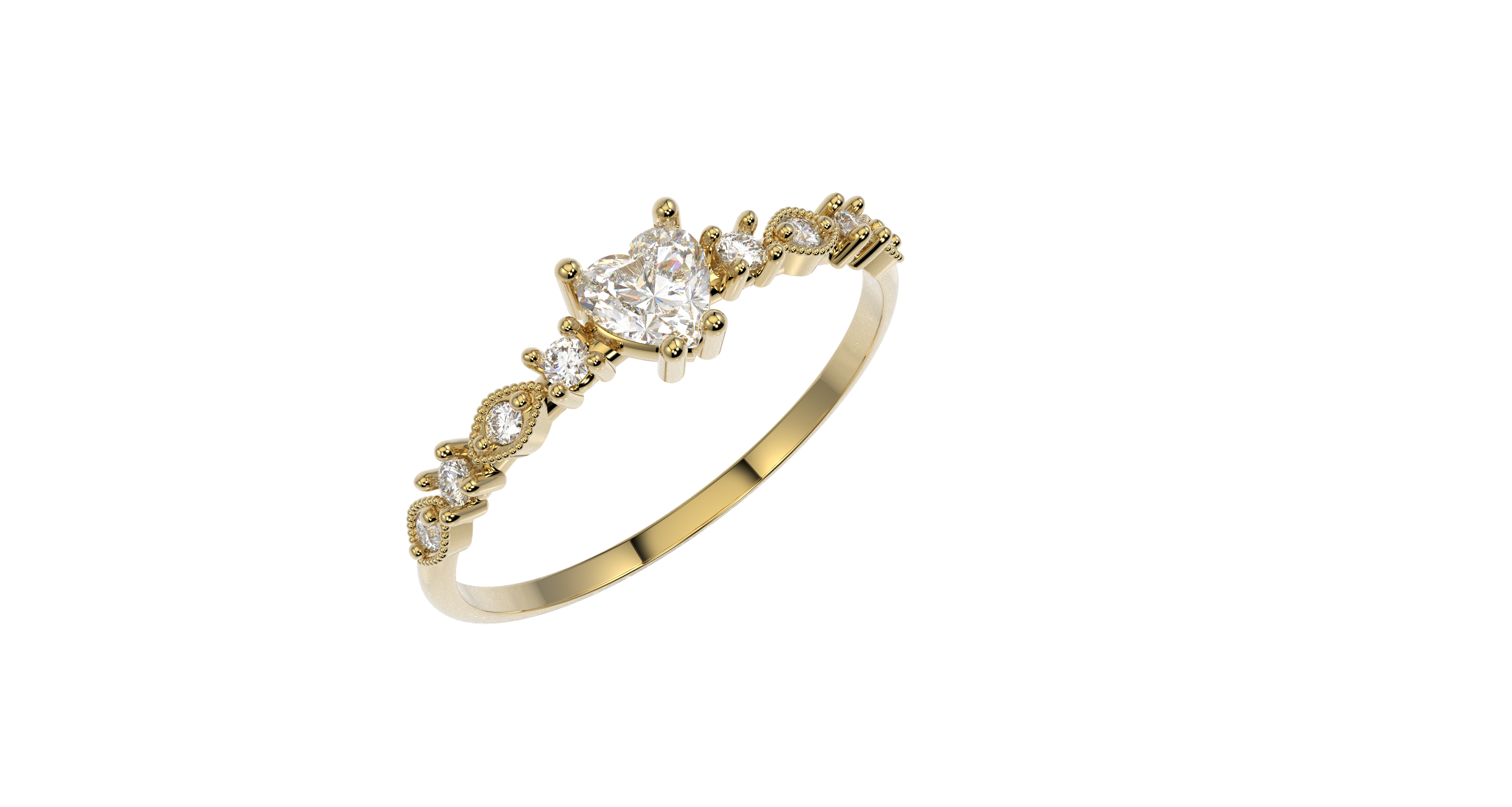 Anillo Corazon Jenel Oro 10k o 14k Delgado