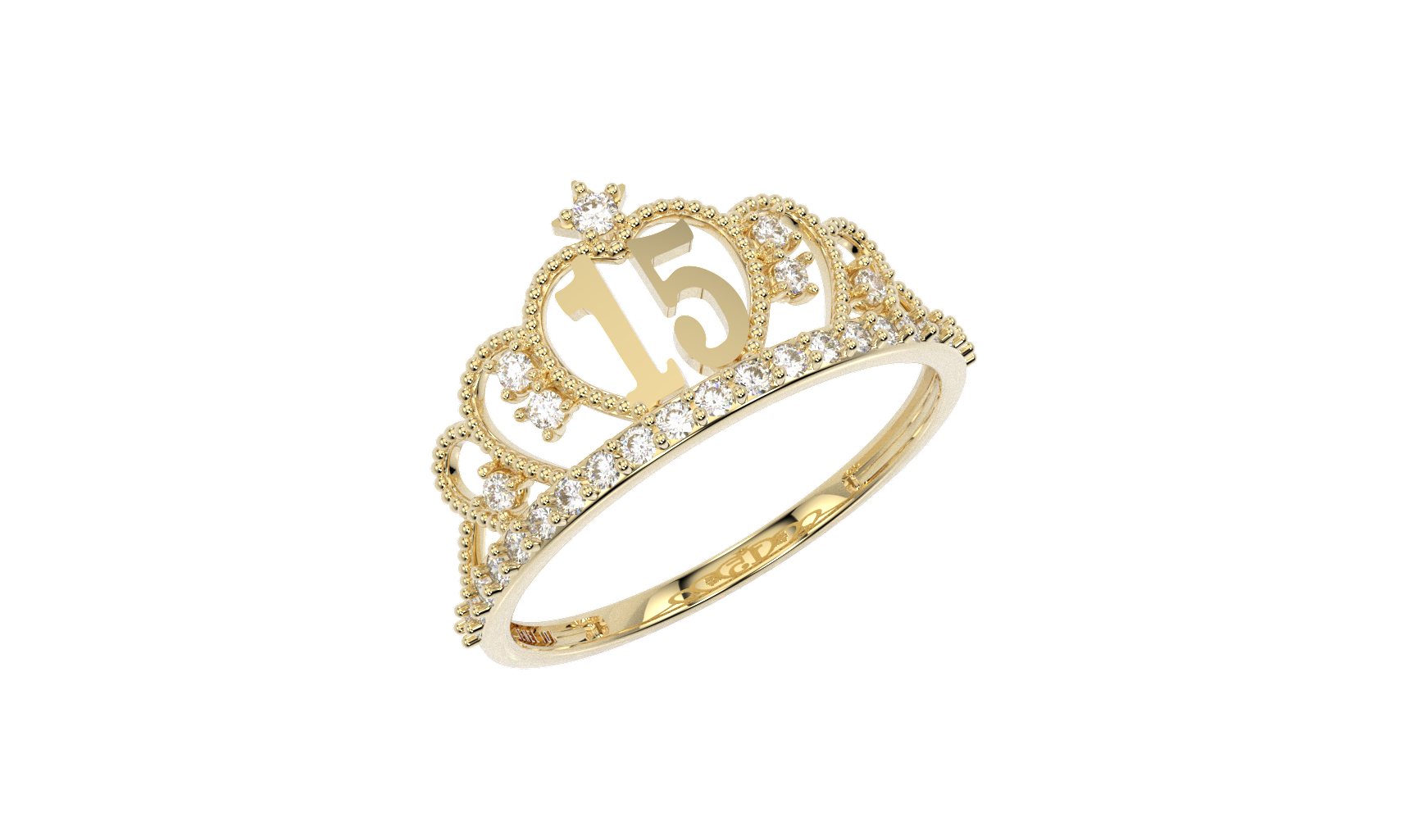 Anillo 15 Años Oro 10k o 14k Corona