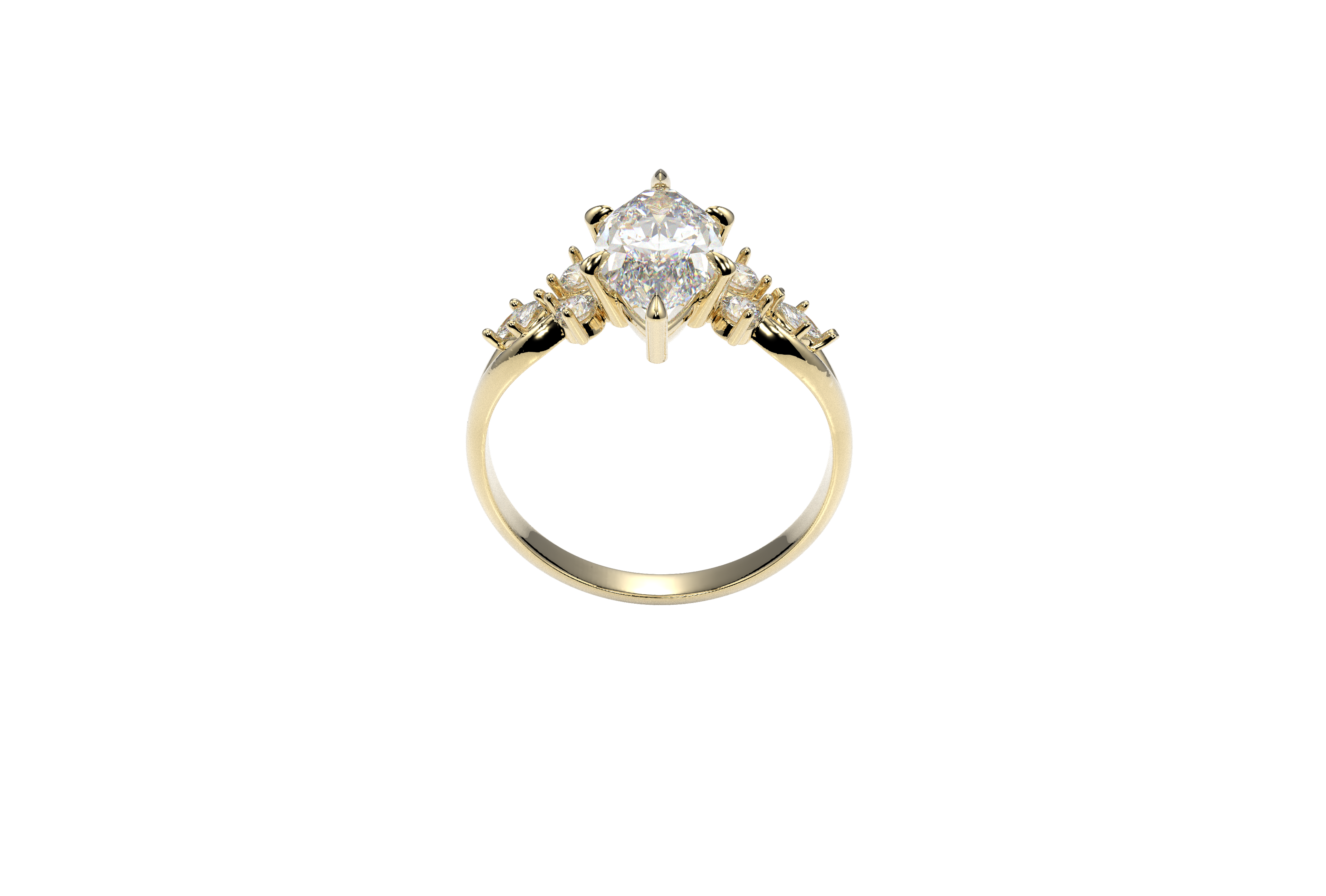 Anillo Victoria Compromiso Corte Marquise 2ct Oro 10k o 14k