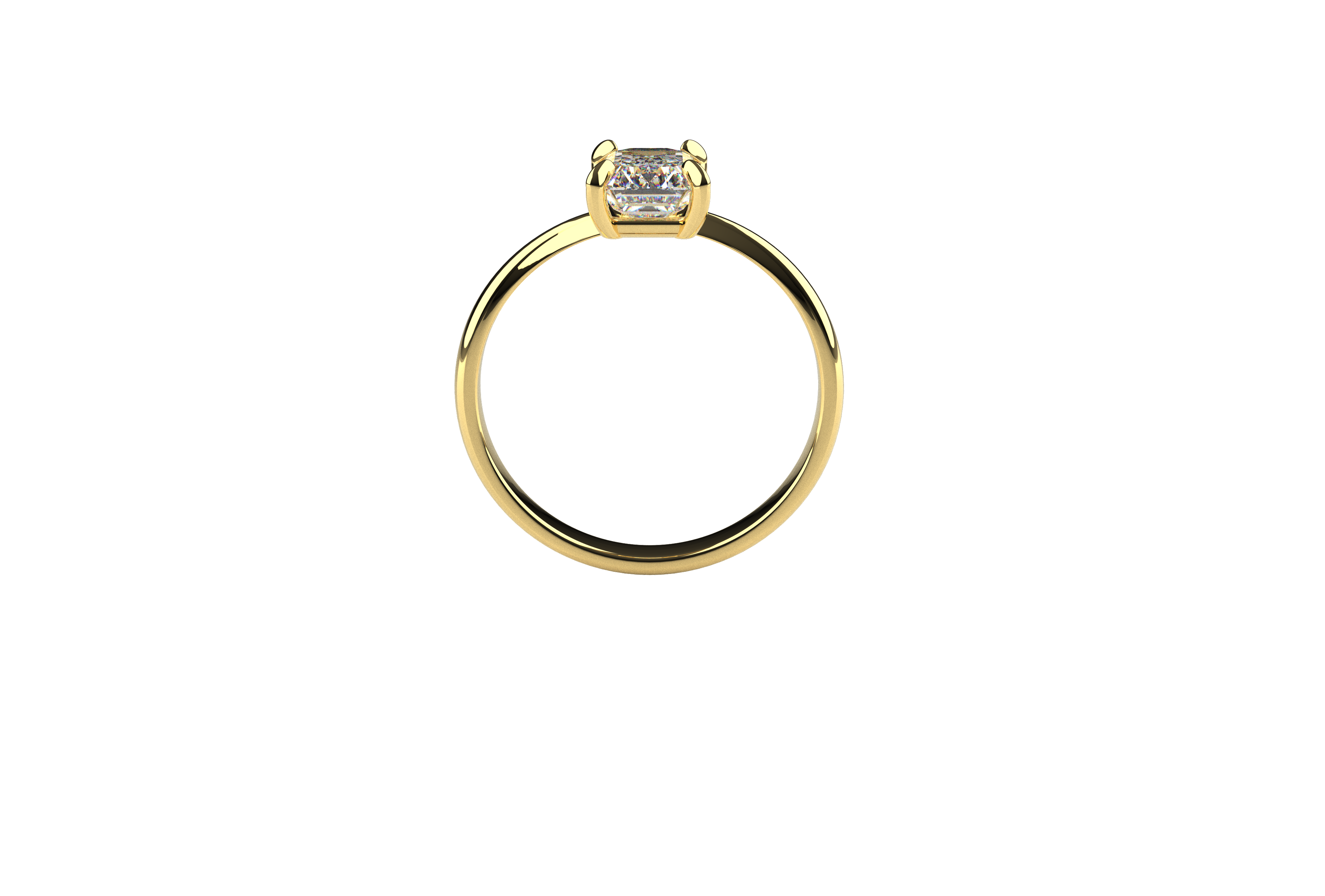 Anillo Moissanita 1ct Corte Esmeralda Oro 10k y 14k Jenel
