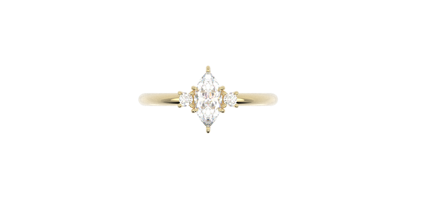 Anillo Promesa Presente Pasado Futuro Marquis Oro 10k o 14k