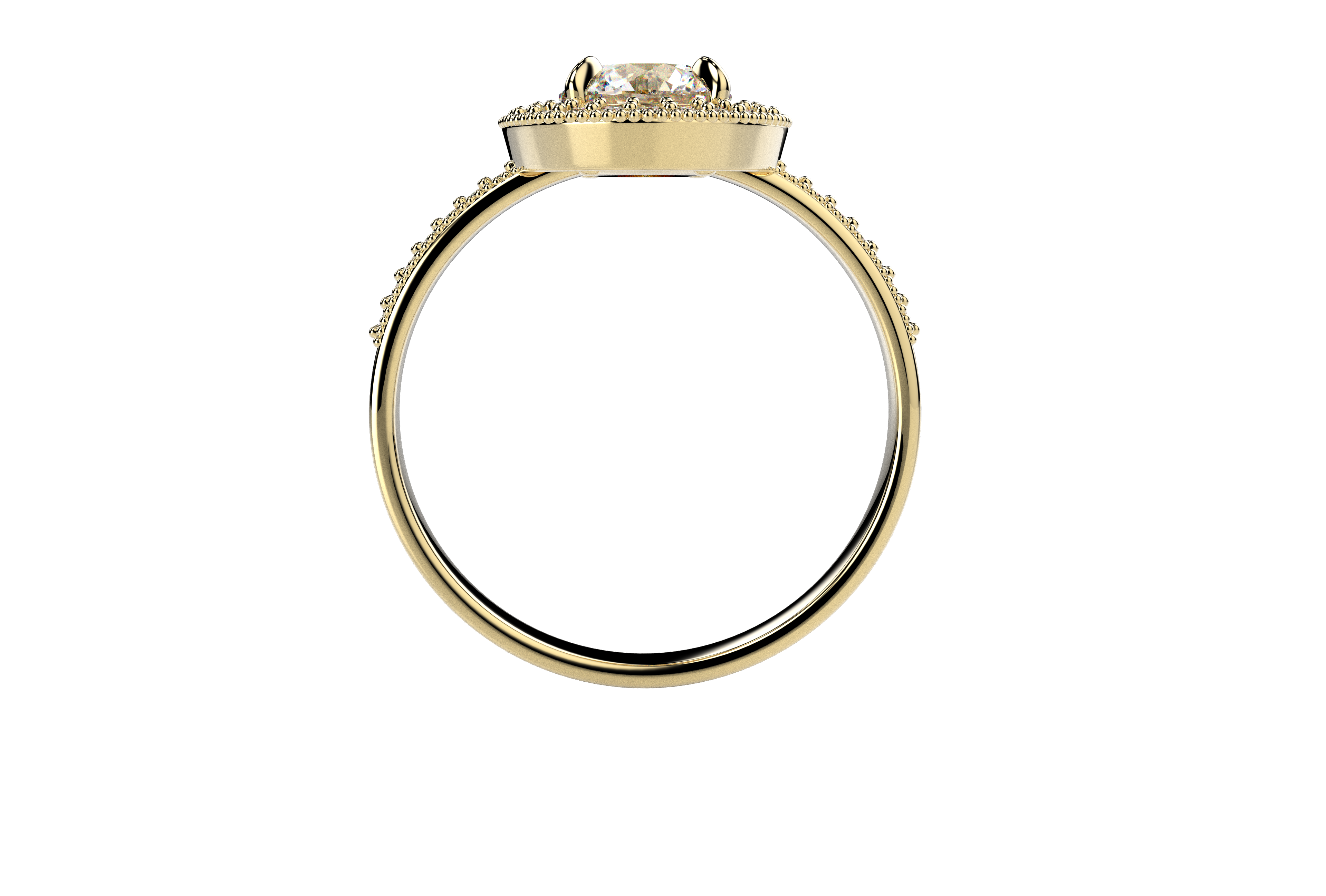 Anillo Compromiso Moissanita Oro 10k o 14k Halo Redonda 1.18ct