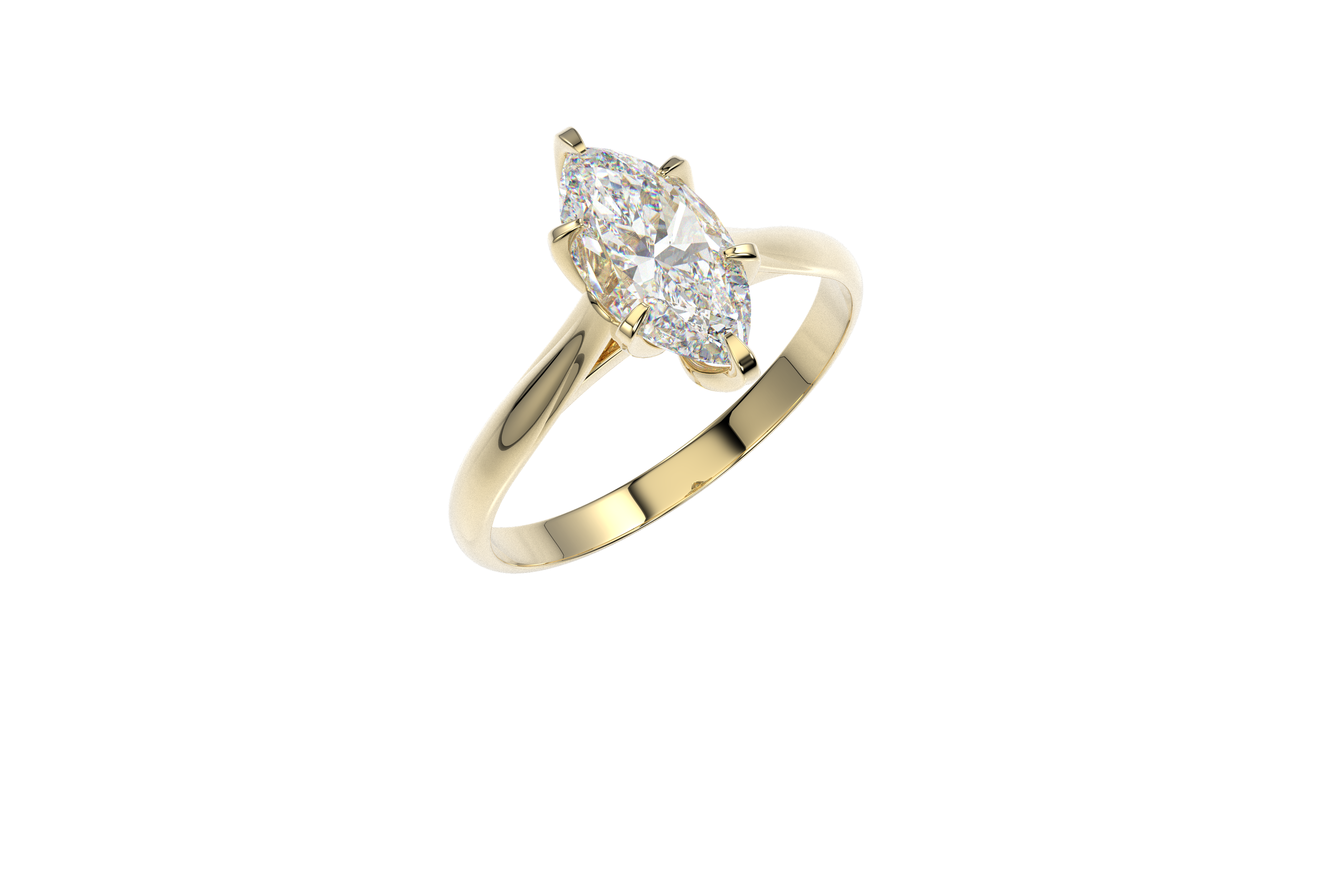 Anillo Compromiso Moissanita 2ct Corte Marquise Catedral Flor Oro 10k o 14k