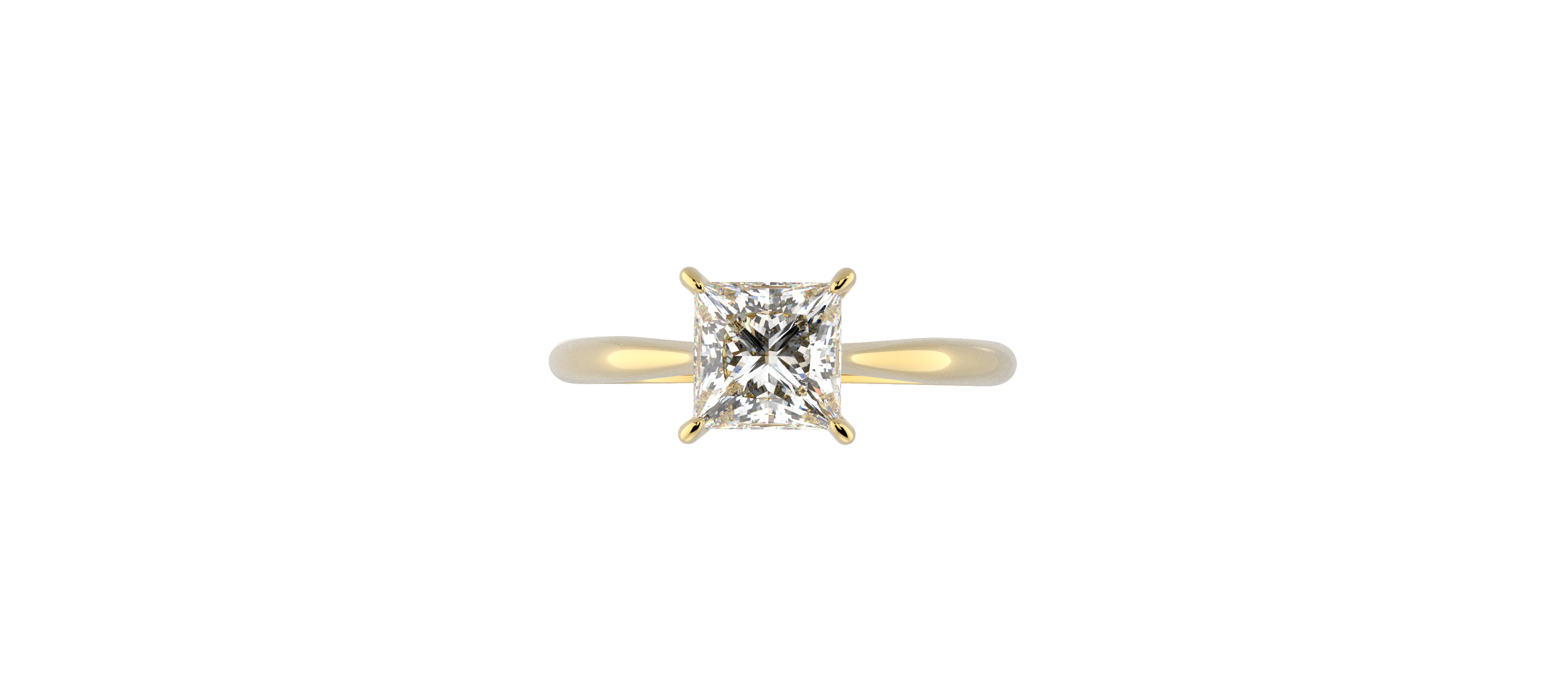 Anillo Compromiso Princess Moissanita 1ct Oro 10k y 14k