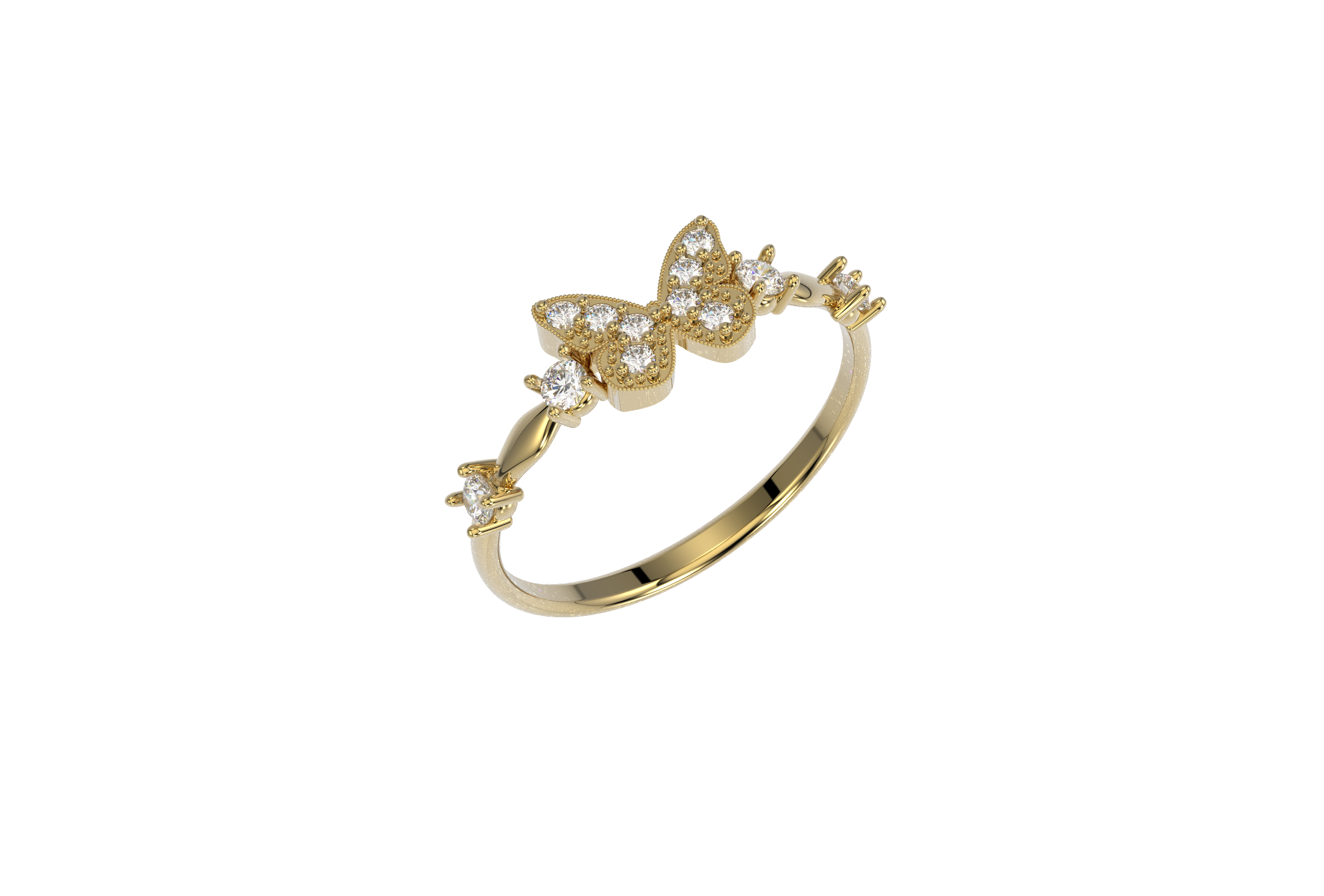 Anillo Mariposa Jenel Oro 10k o 14k Delgado