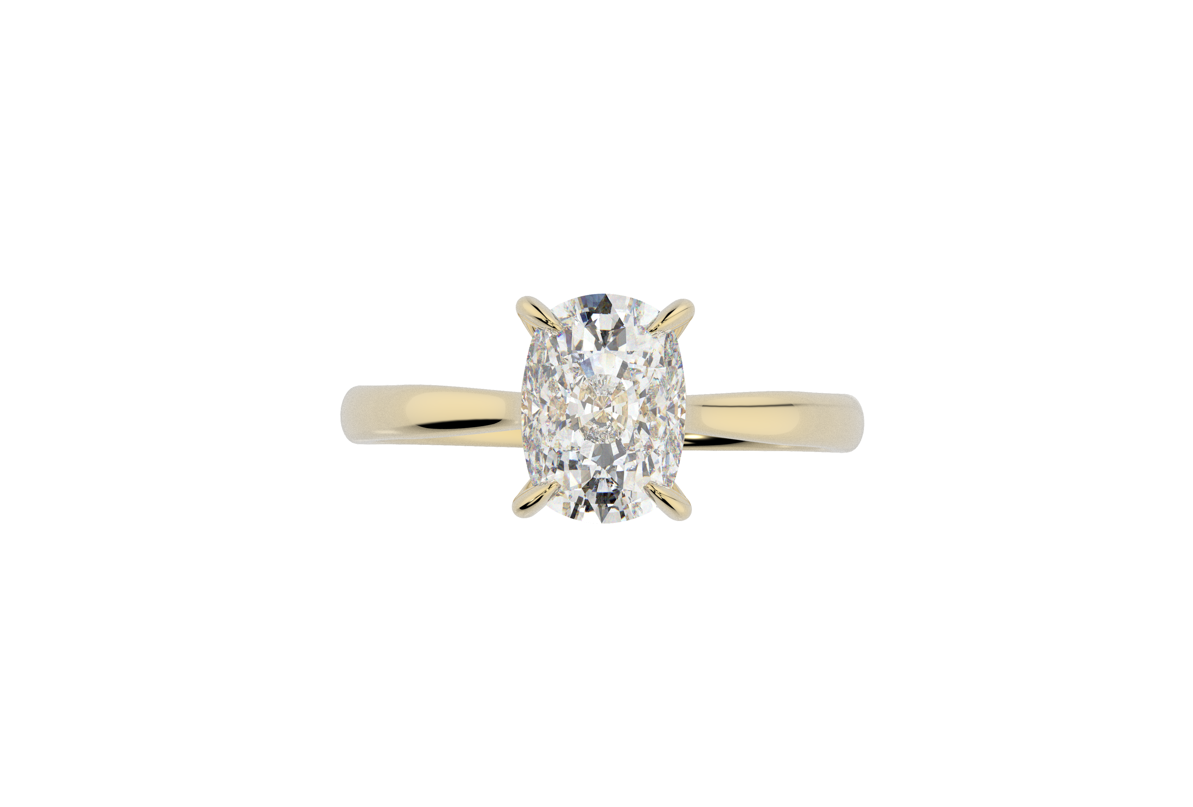 Anillo de compromiso ovalado Catedral 1ct Moissanita oro 10K y 14k