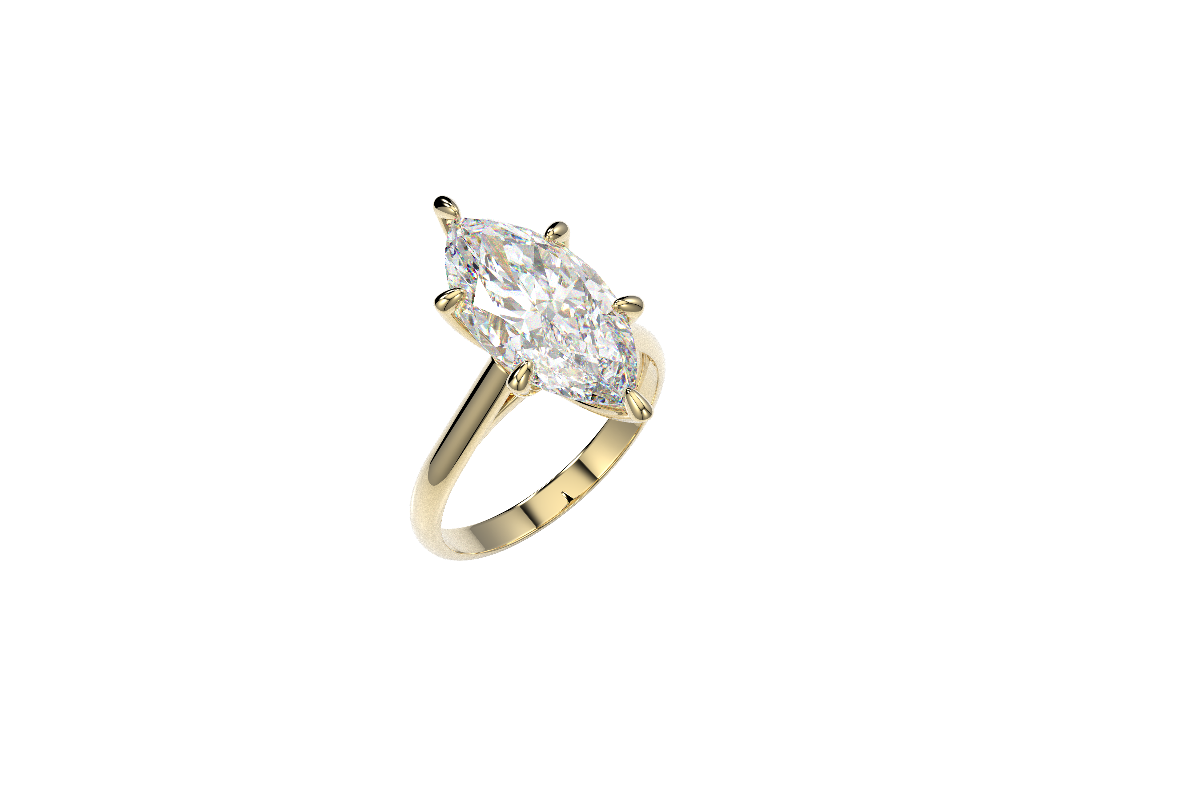 Anillo Compromiso Oro 10k o 14k Moissanita 5ct Marquise Catedral