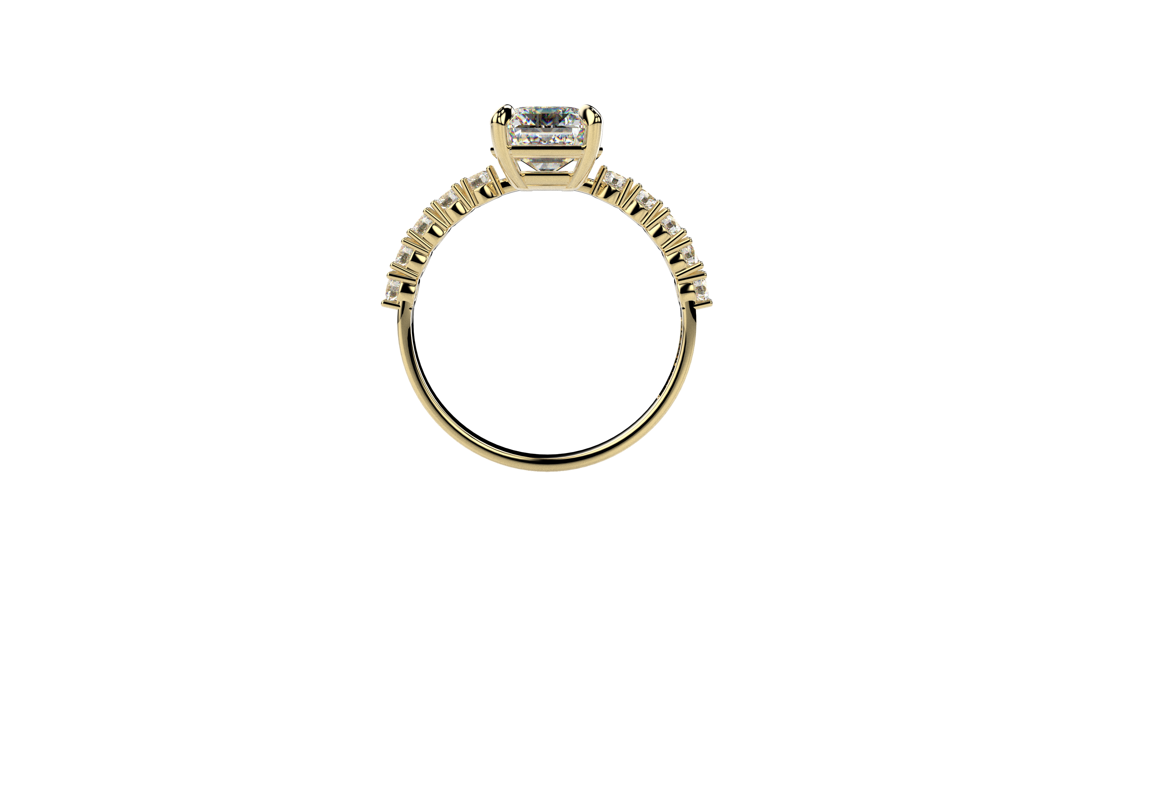 Anillo Esmeralda Compromiso Moissanita 2.3ct Oro 10k o 14k