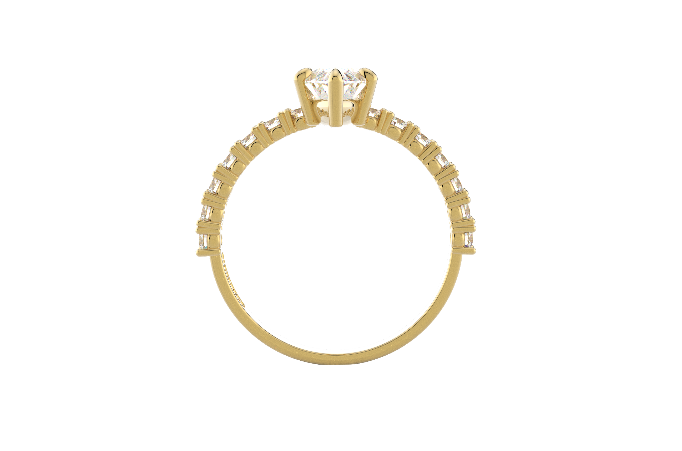 Anillo Promesa Marquise 1ct Moissanita Oro 10k y 14k
