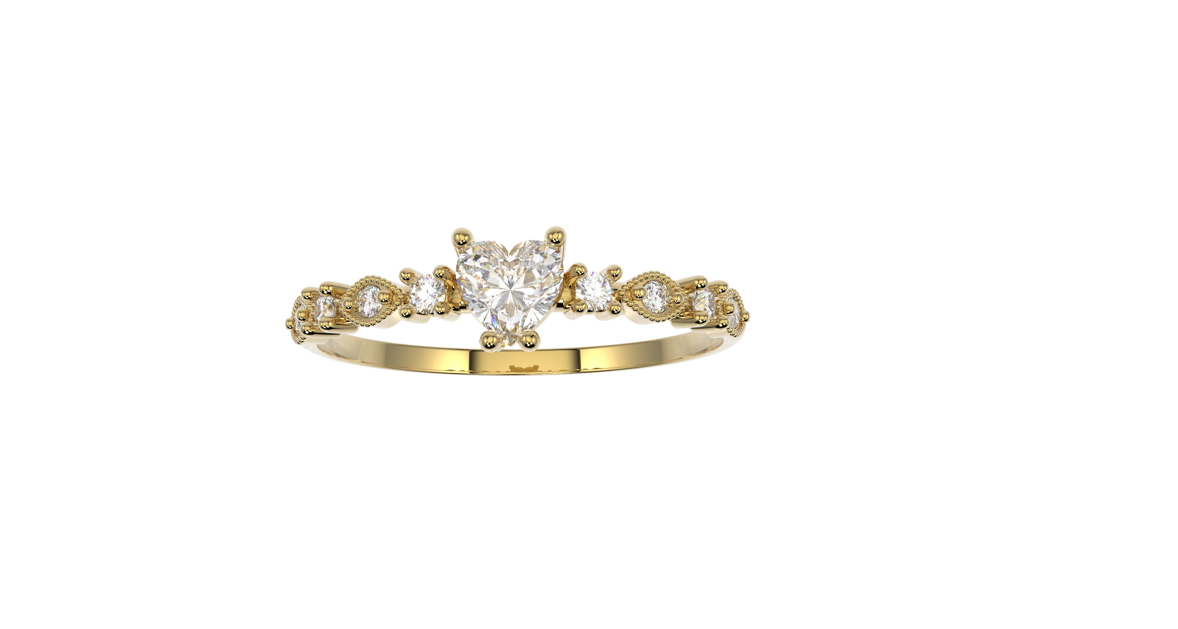 Anillo Corazon Jenel Oro 10k o 14k Delgado
