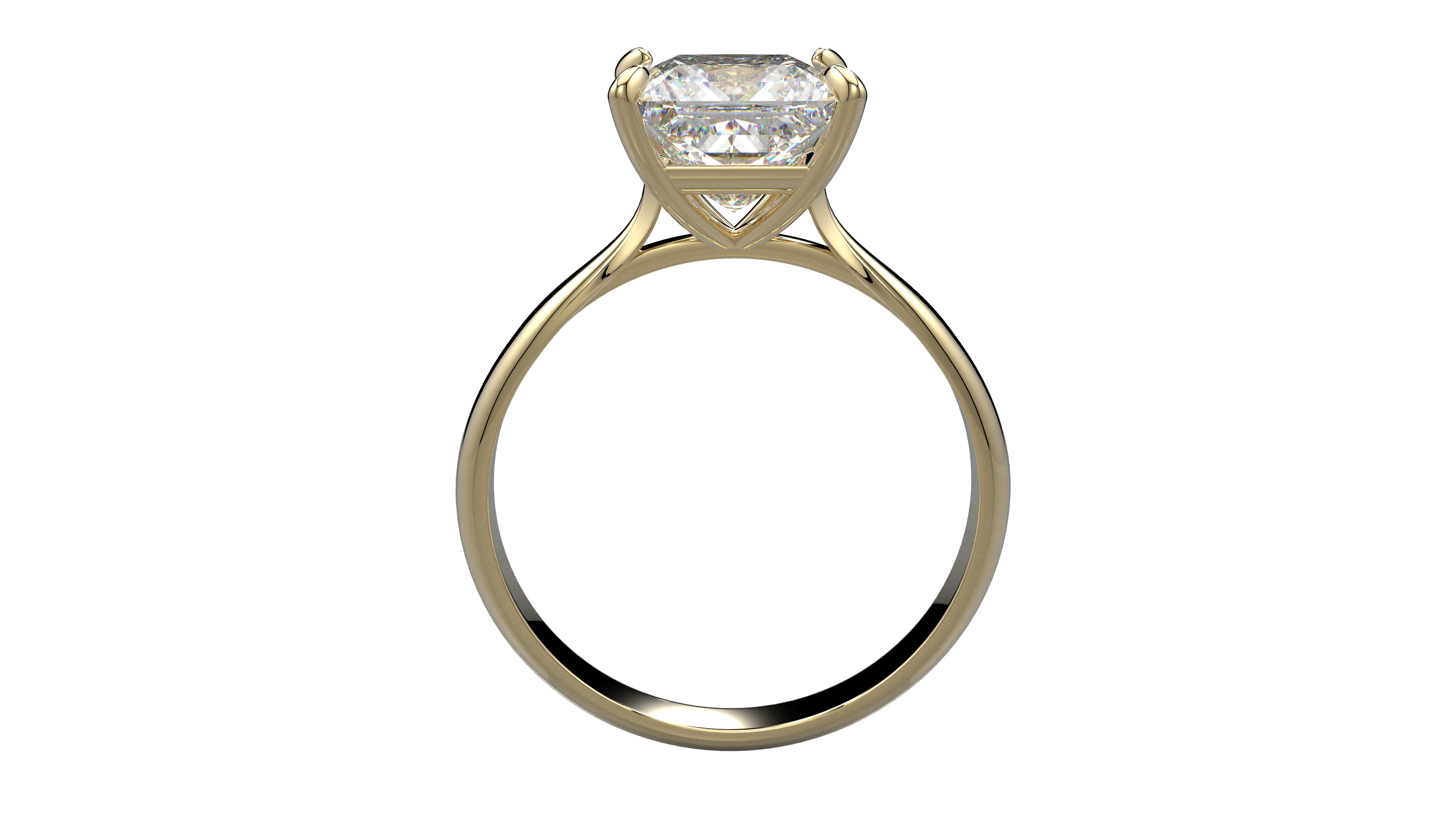 Anillo Compromiso Princess Moissanita 2ct Oro 10k o 14k