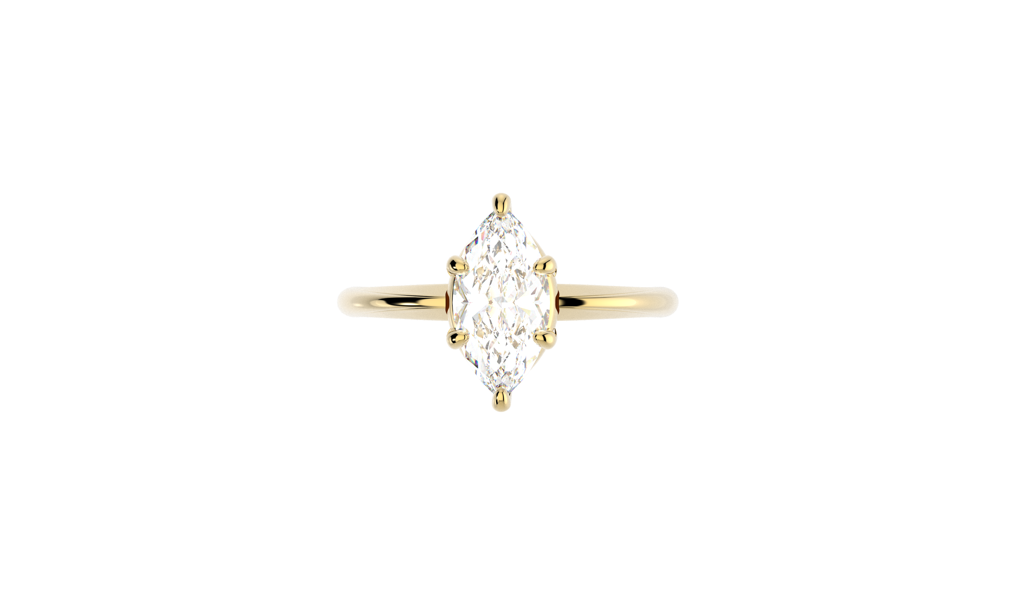 Anillo Compromiso Marquise 1ct Moissanita Oro 10k y 14k