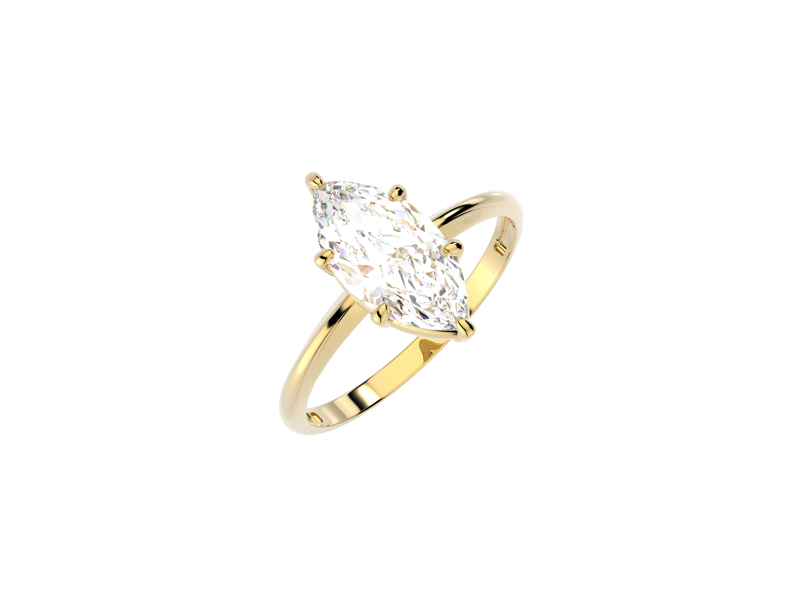 Anillo Compromiso Marquise Moissanita 2ct Oro 10k y 14k