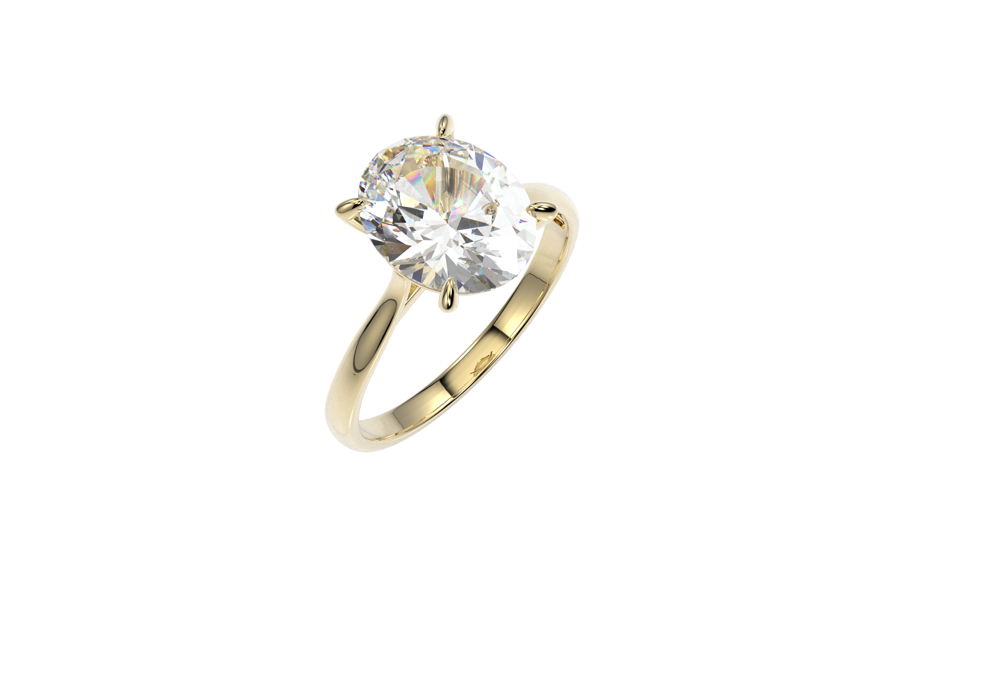 Anillo Compromiso Corte Oval 3ct Oro 10k o 14k