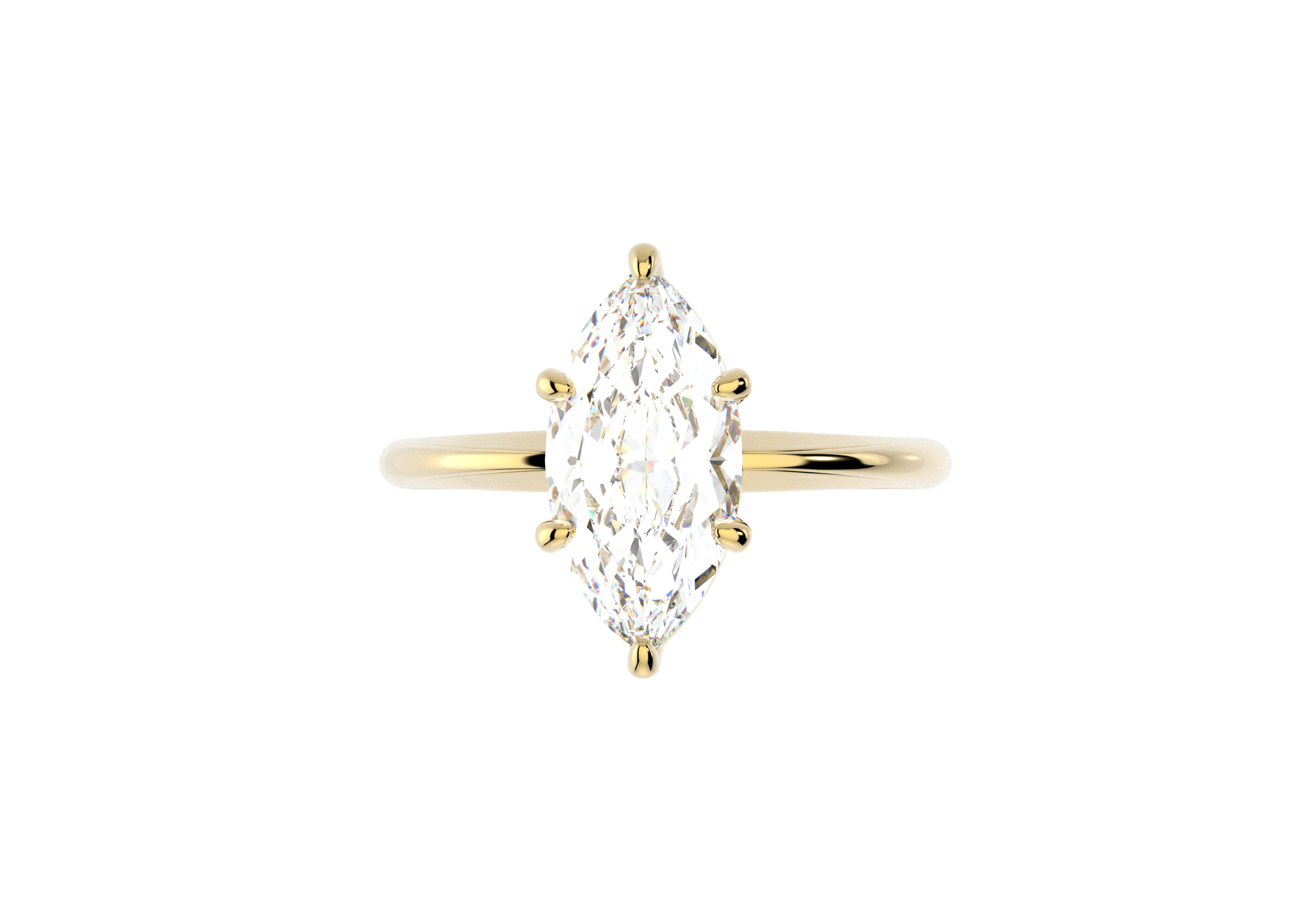  Anillo Compromiso Marquise Moissanita 2ct Oro 10k y 14k